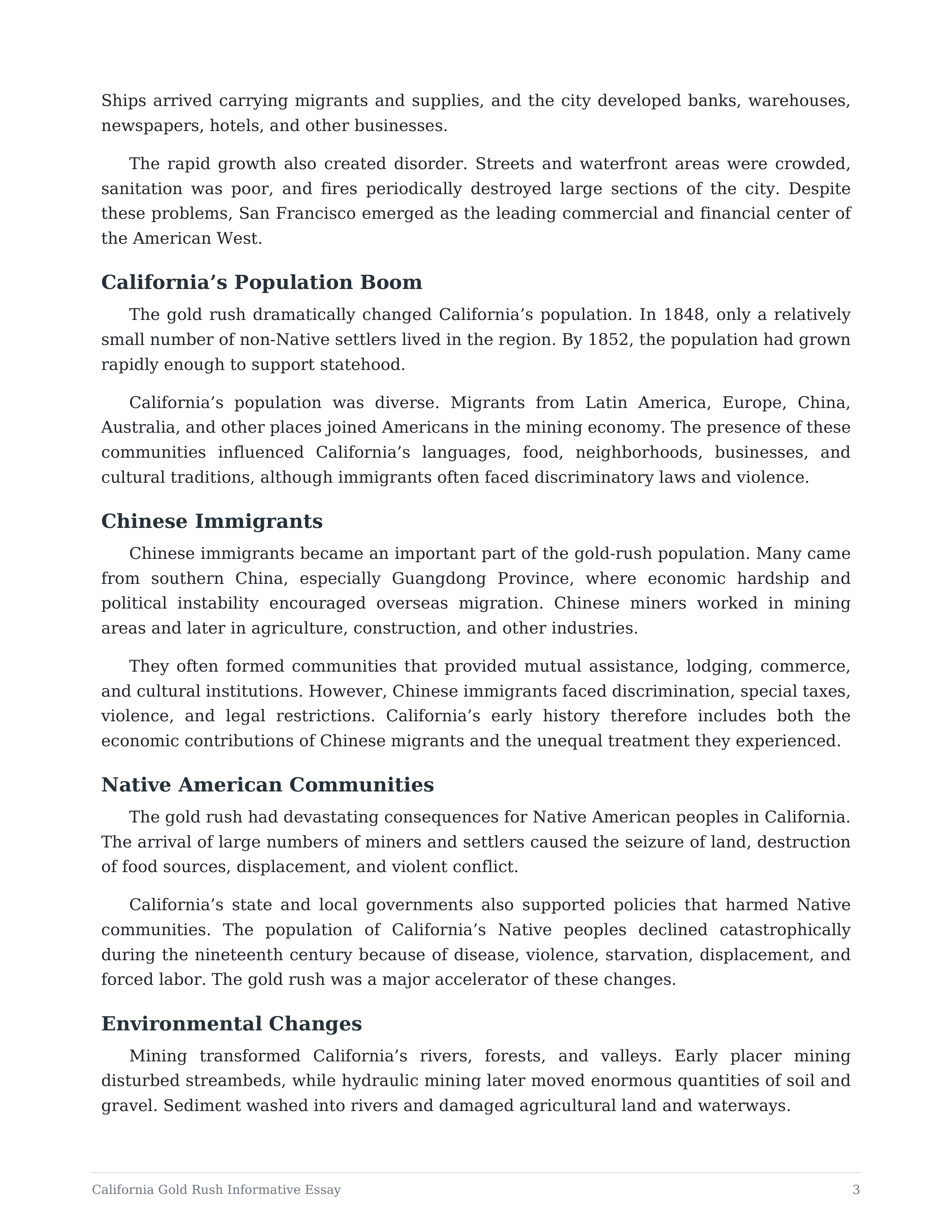 California Gold Rush Informative Essay — page 3