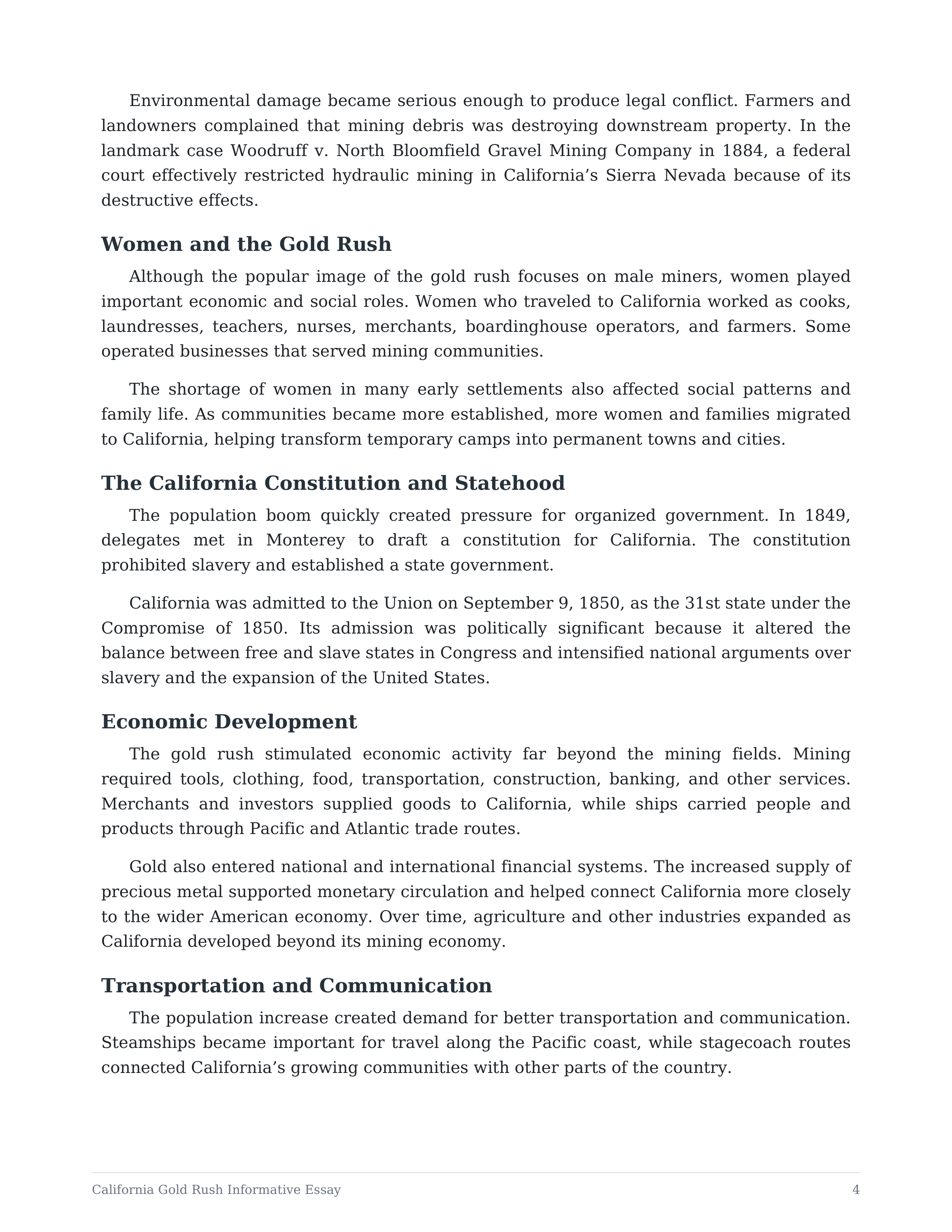 California Gold Rush Informative Essay — page 4