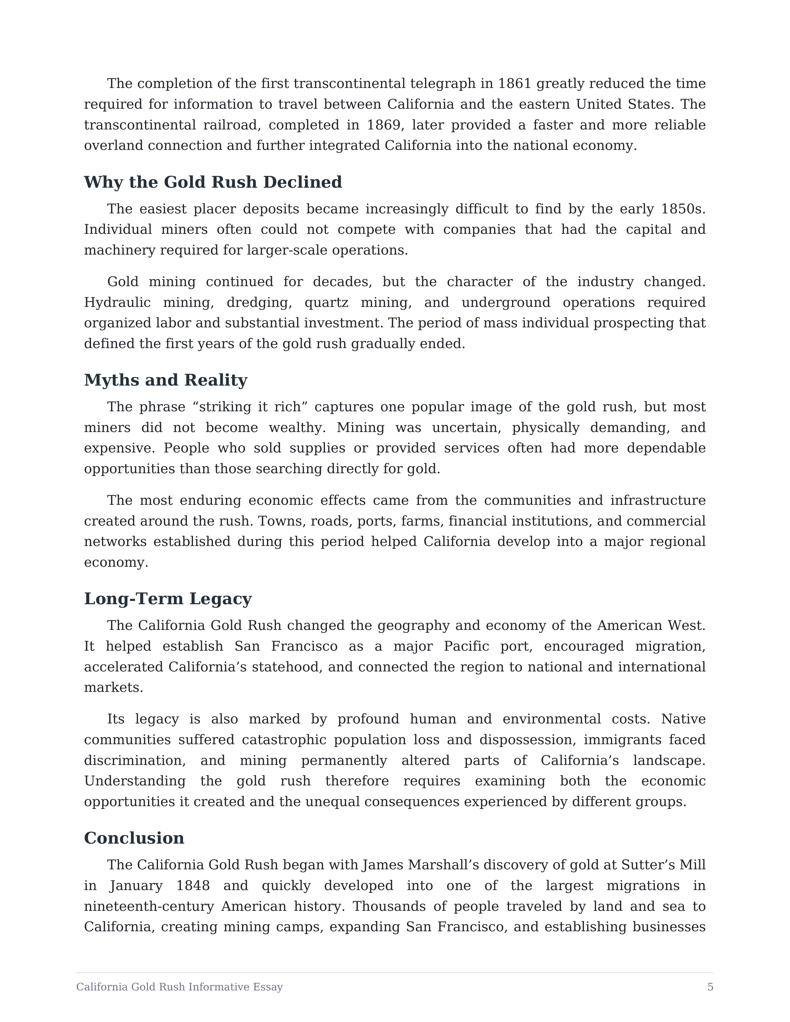 California Gold Rush Informative Essay — page 5