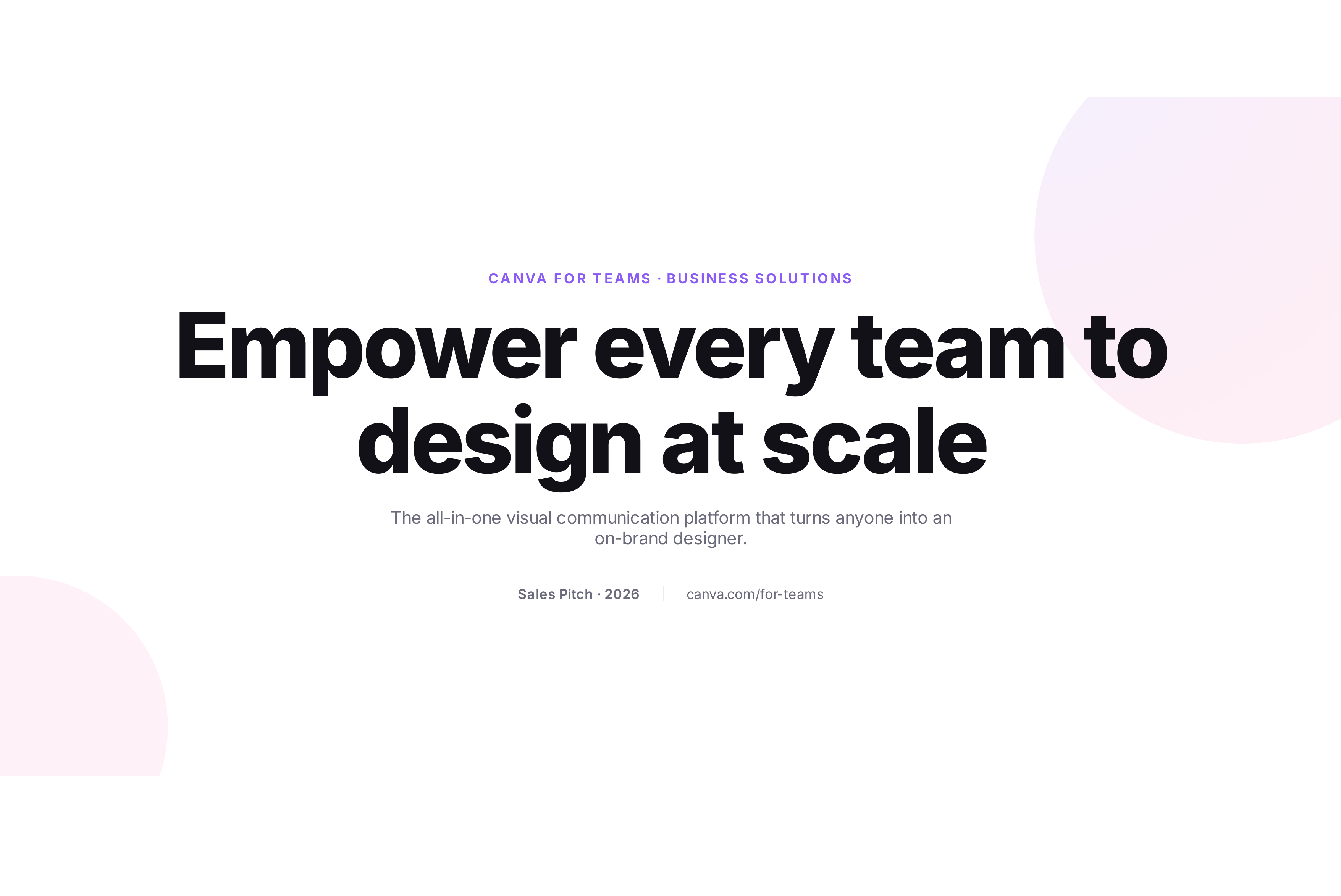 Canva for Teams Sales Pitch Presentation — page 1