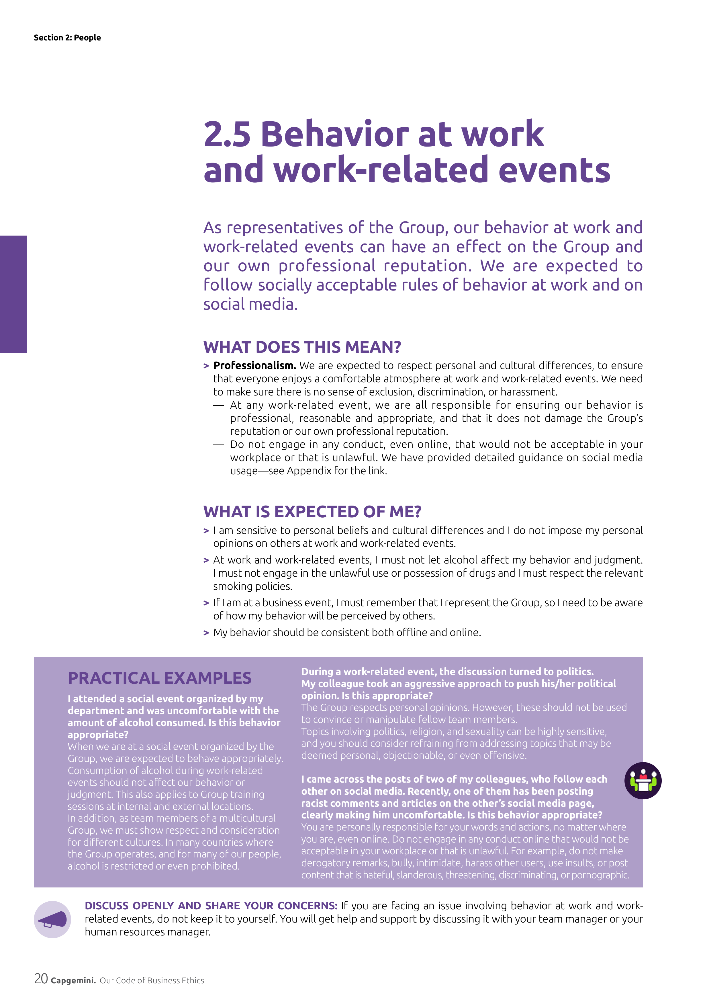 Capgemini Our Code of Business Ethics Handbook — page 20
