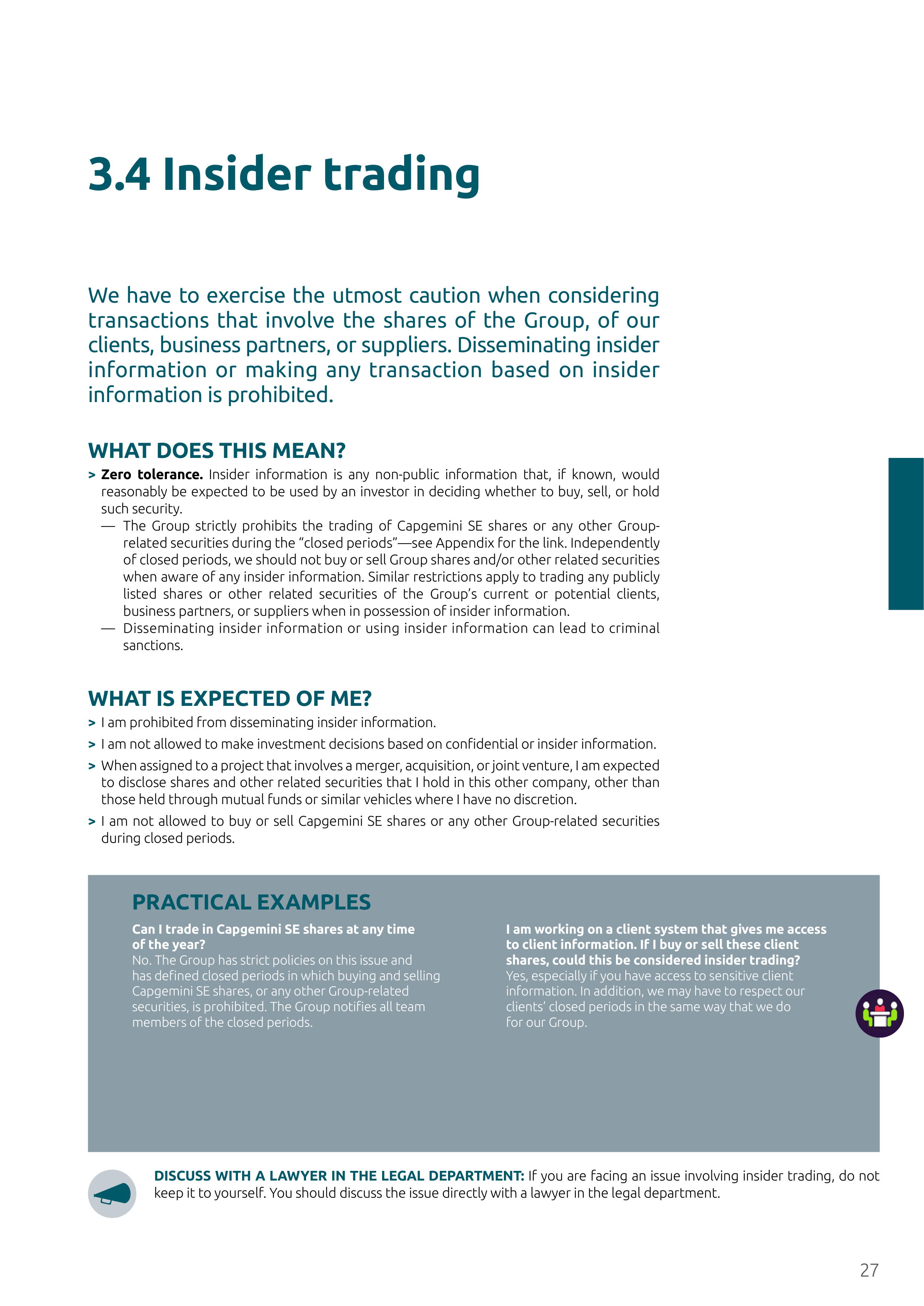 Capgemini Our Code of Business Ethics Handbook — page 27