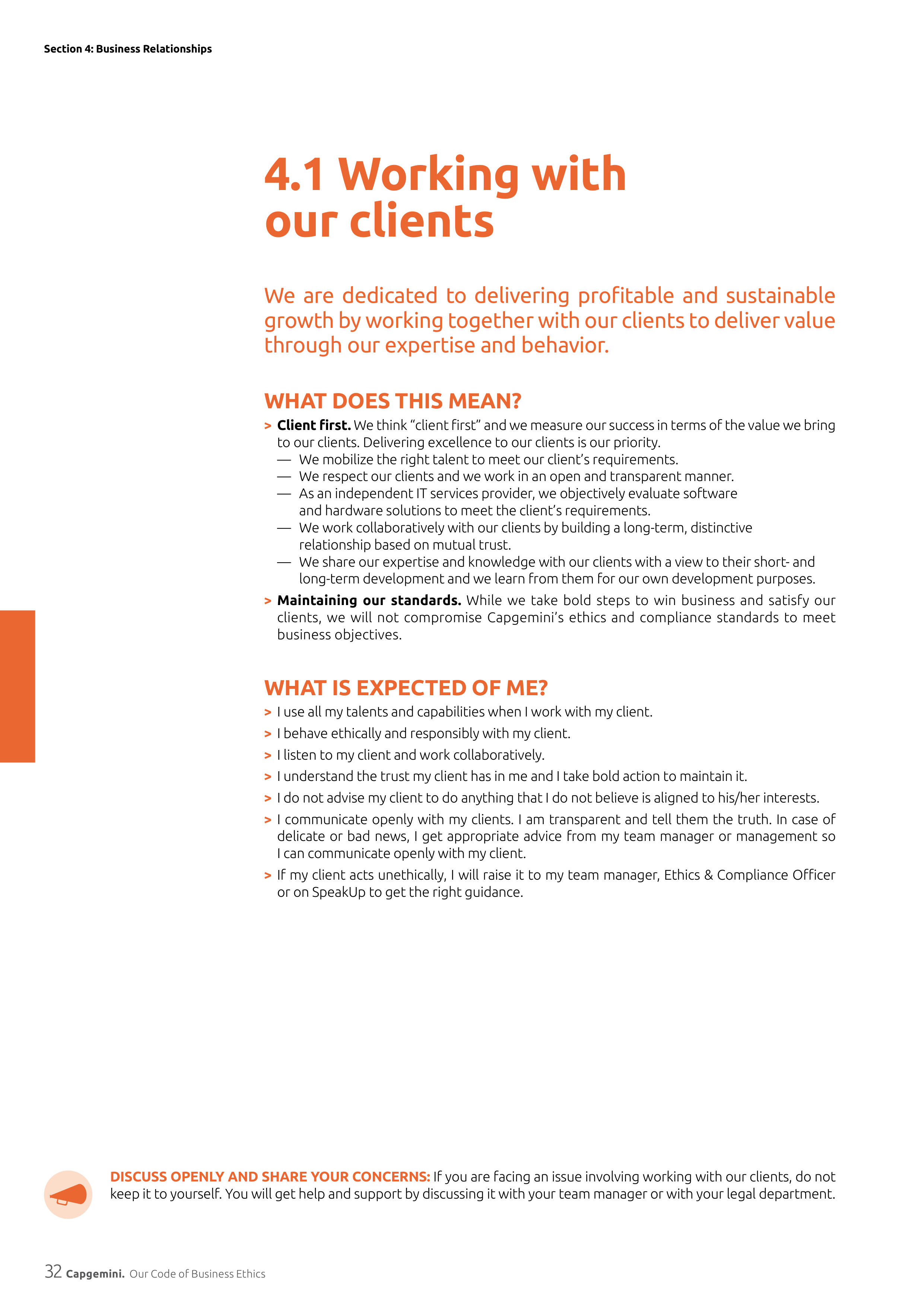 Capgemini Our Code of Business Ethics Handbook — page 32