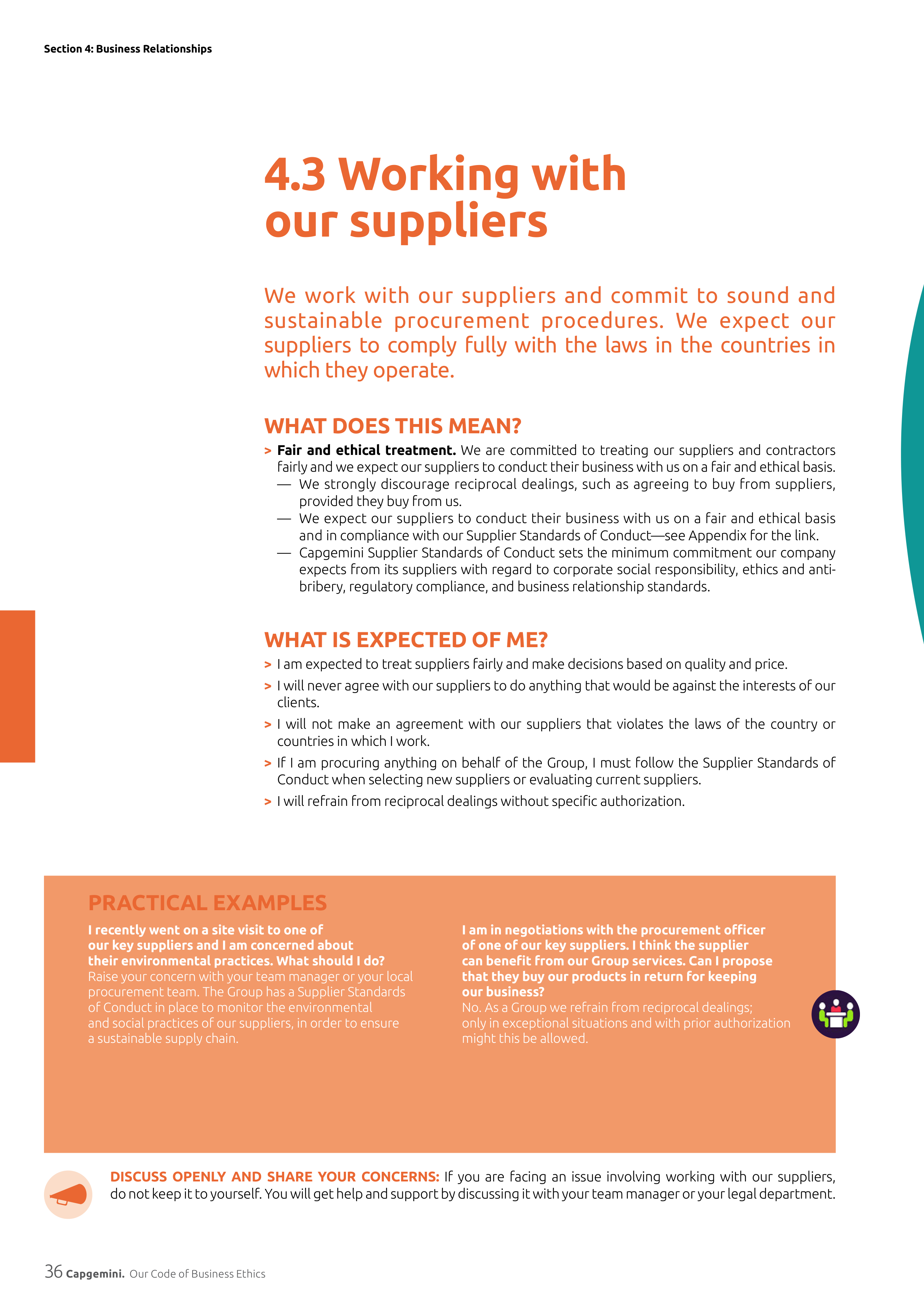Capgemini Our Code of Business Ethics Handbook — page 36