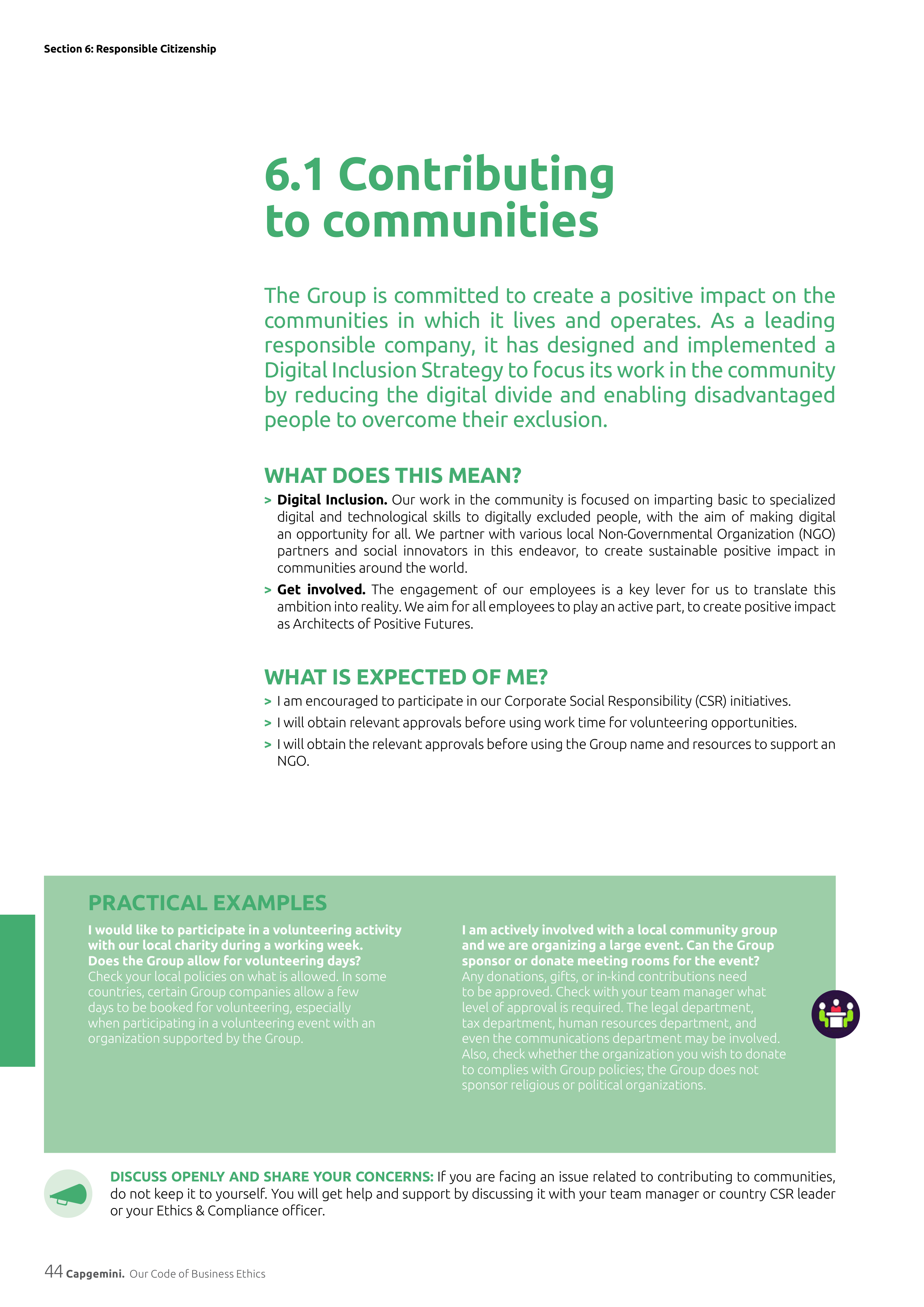 Capgemini Our Code of Business Ethics Handbook — page 44