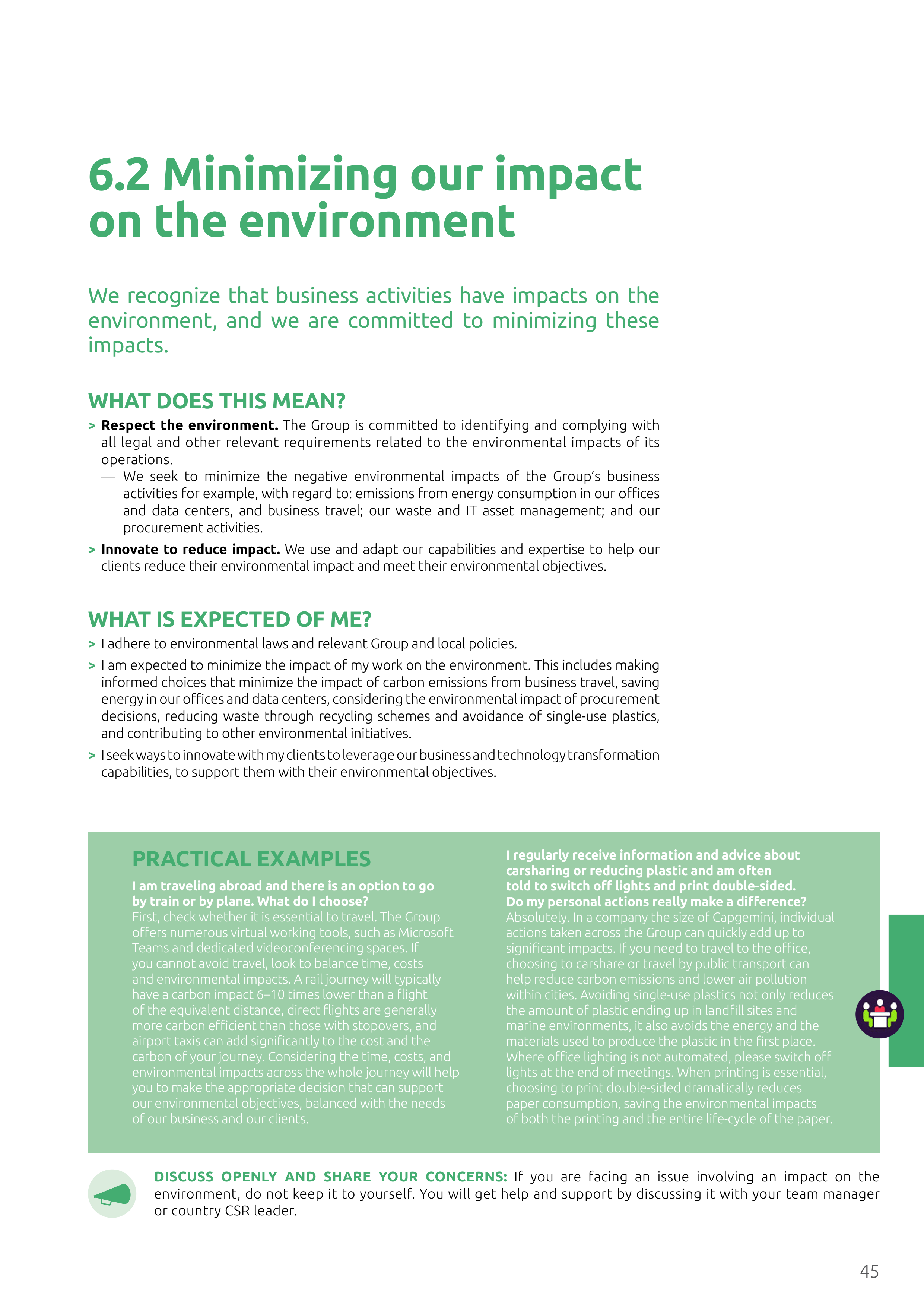 Capgemini Our Code of Business Ethics Handbook — page 45