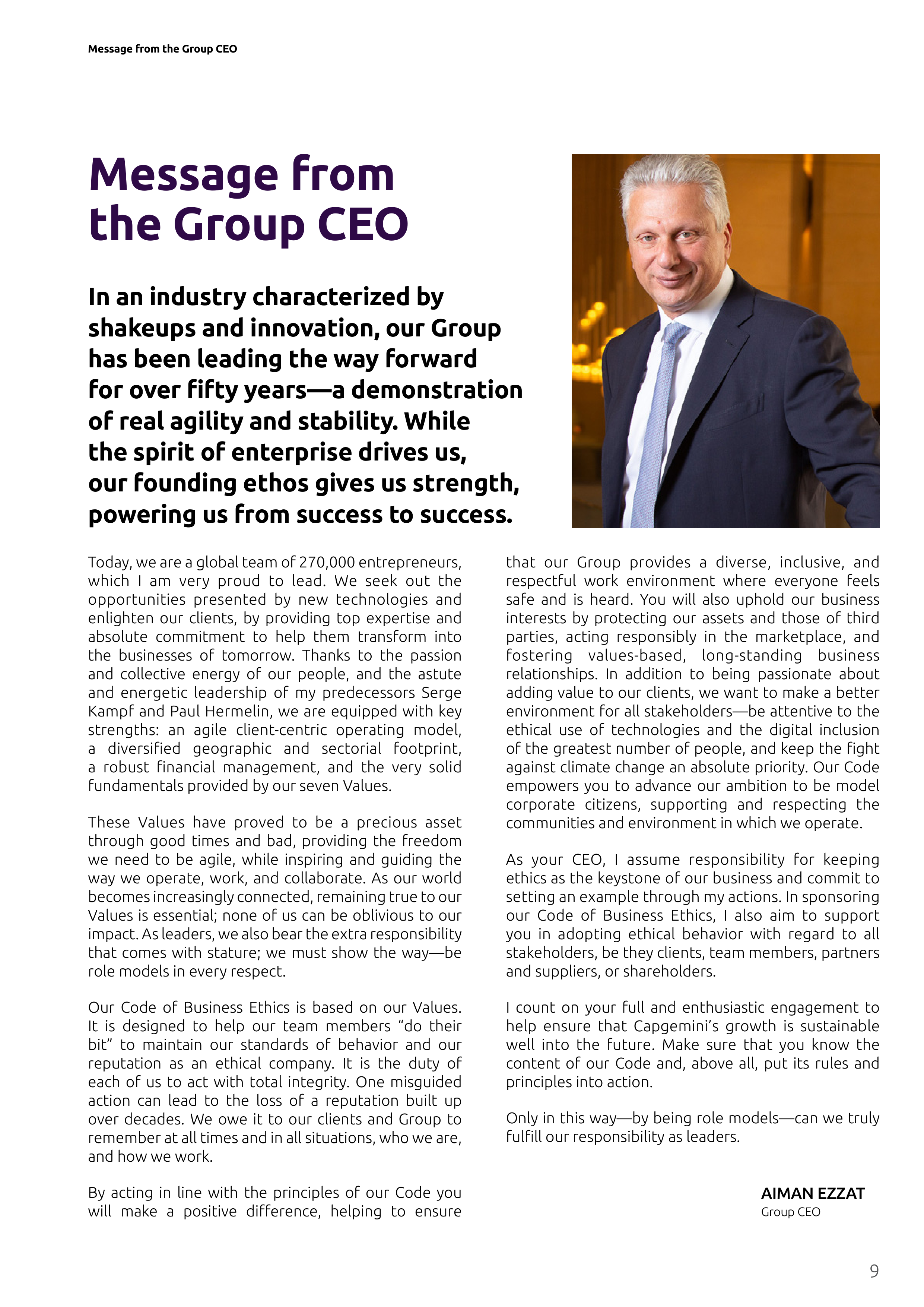 Capgemini Our Code of Business Ethics Handbook — page 9