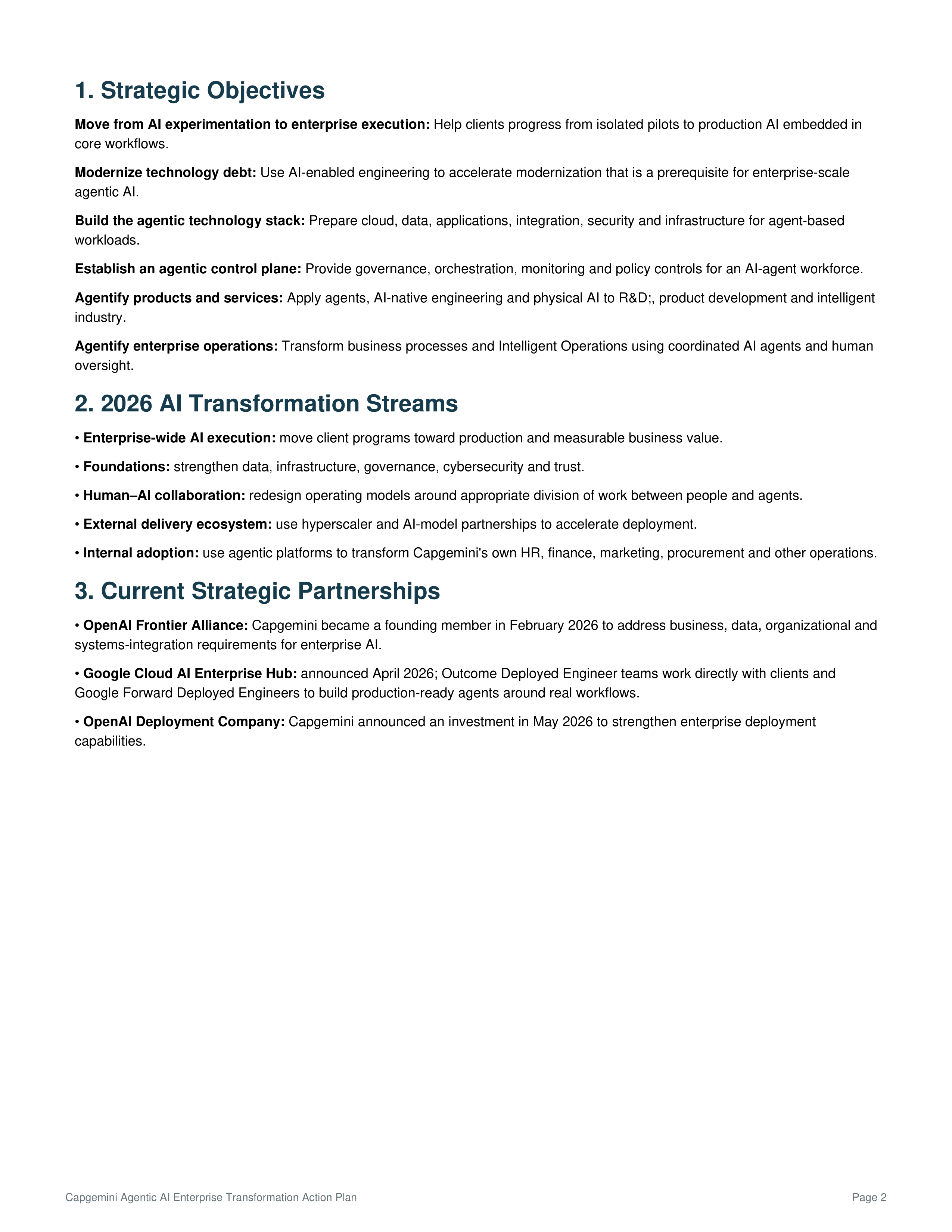 Capgemini's Agentic AI Enterprise Transformation Action Plan — page 2