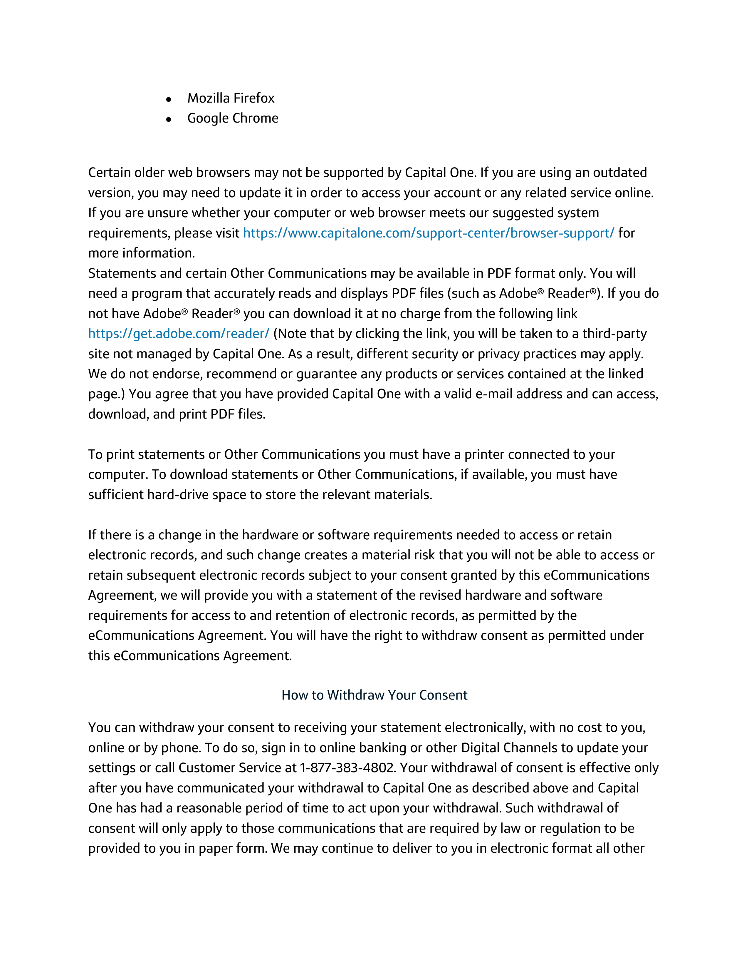 Capital One Electronic Communications Agreement — page 4