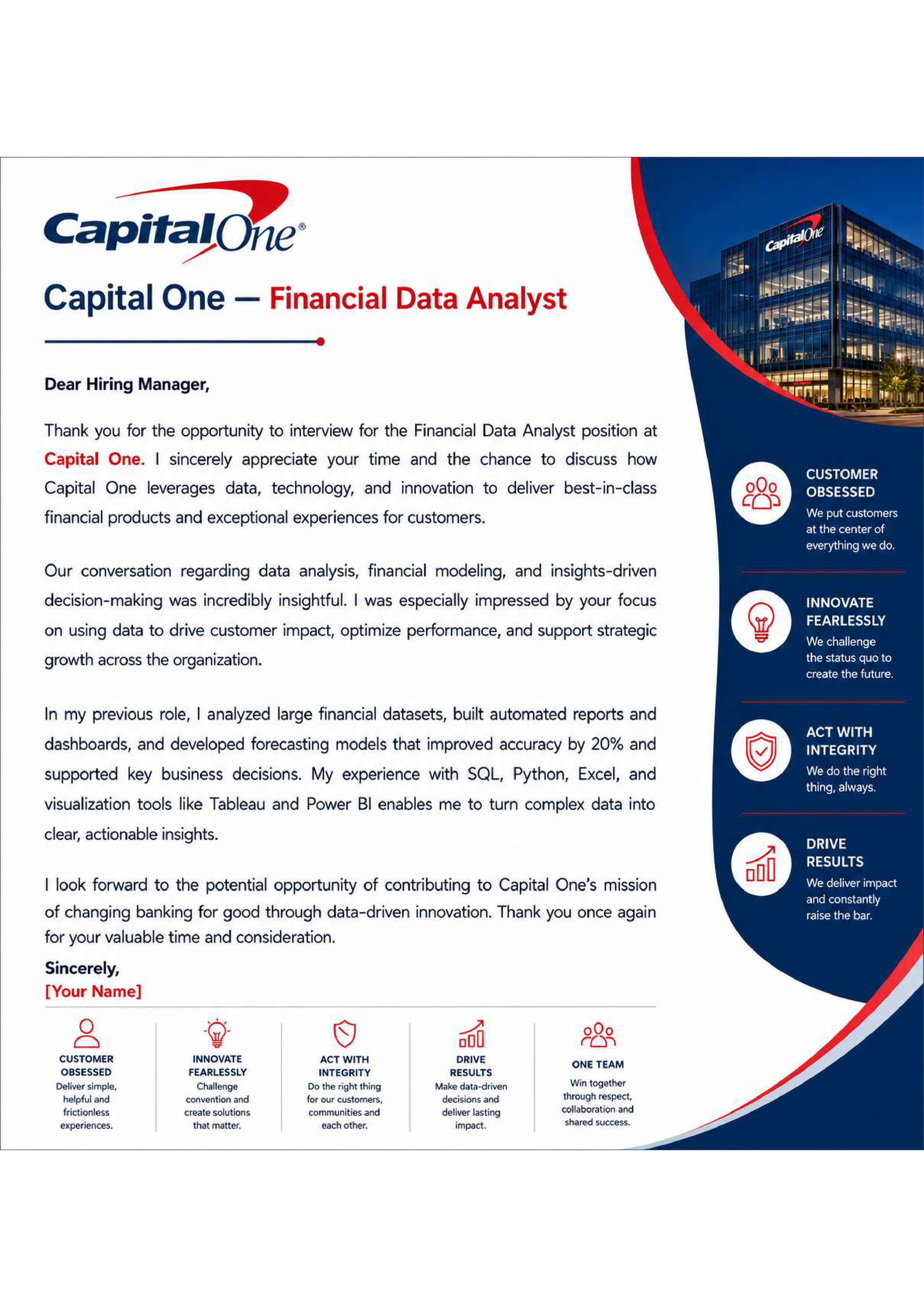 Capital One Financial Data Analyst — page 1