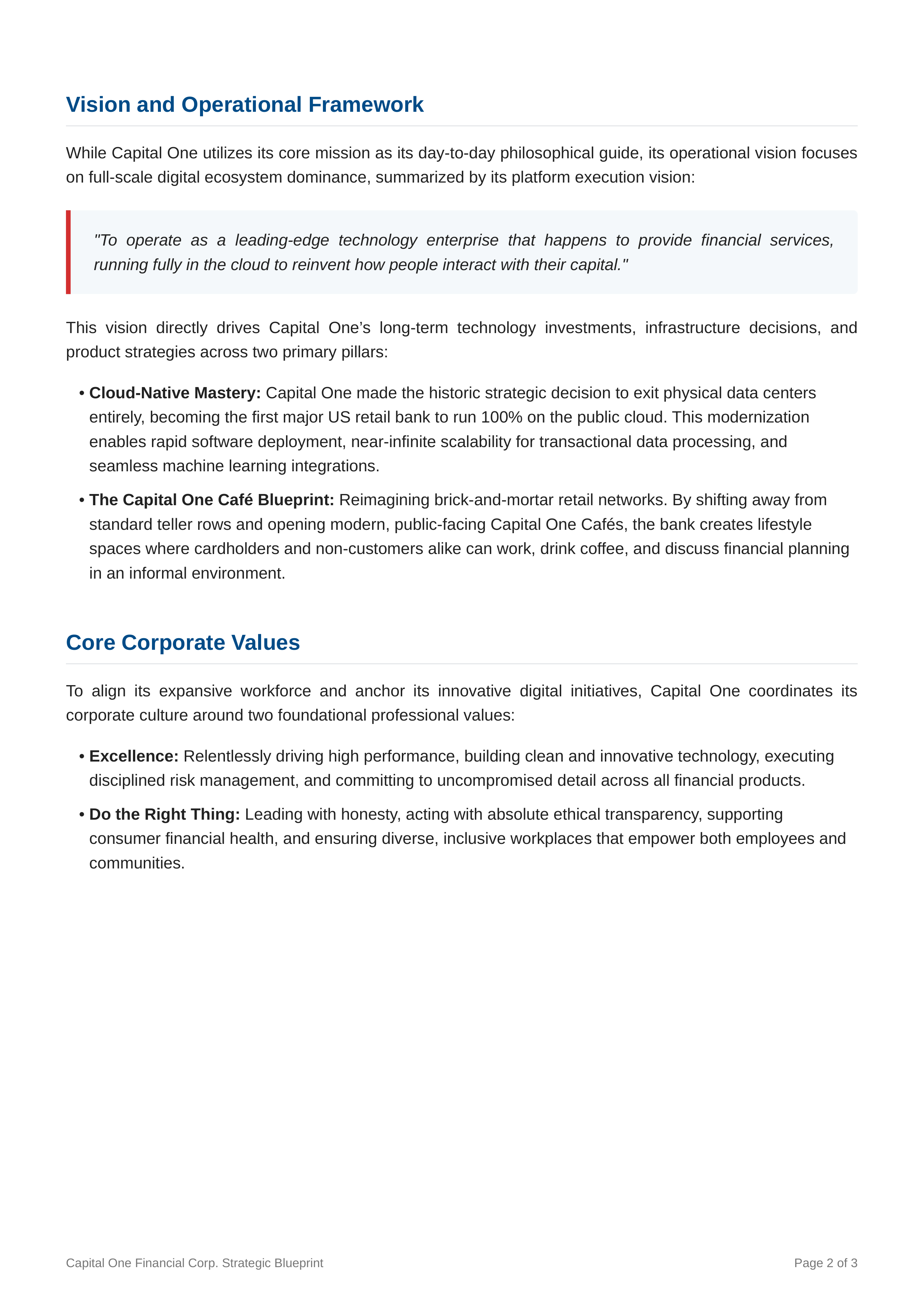 Capital One Mission Statement — page 2