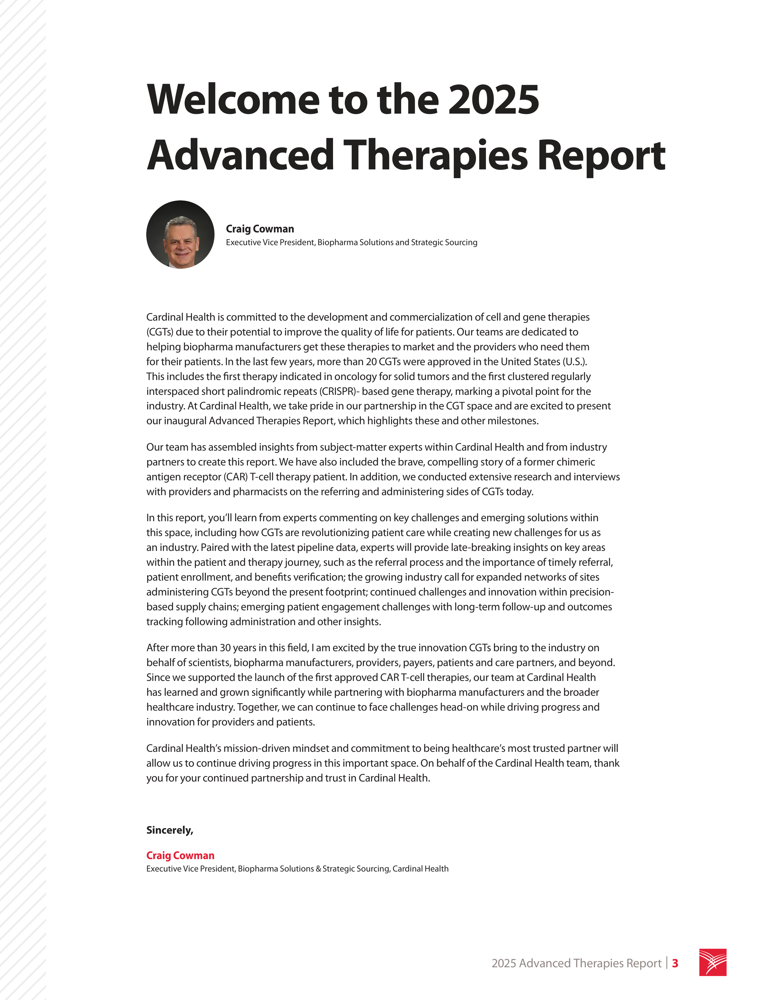 Cardinal Health Advanced Therapies Report — page 3