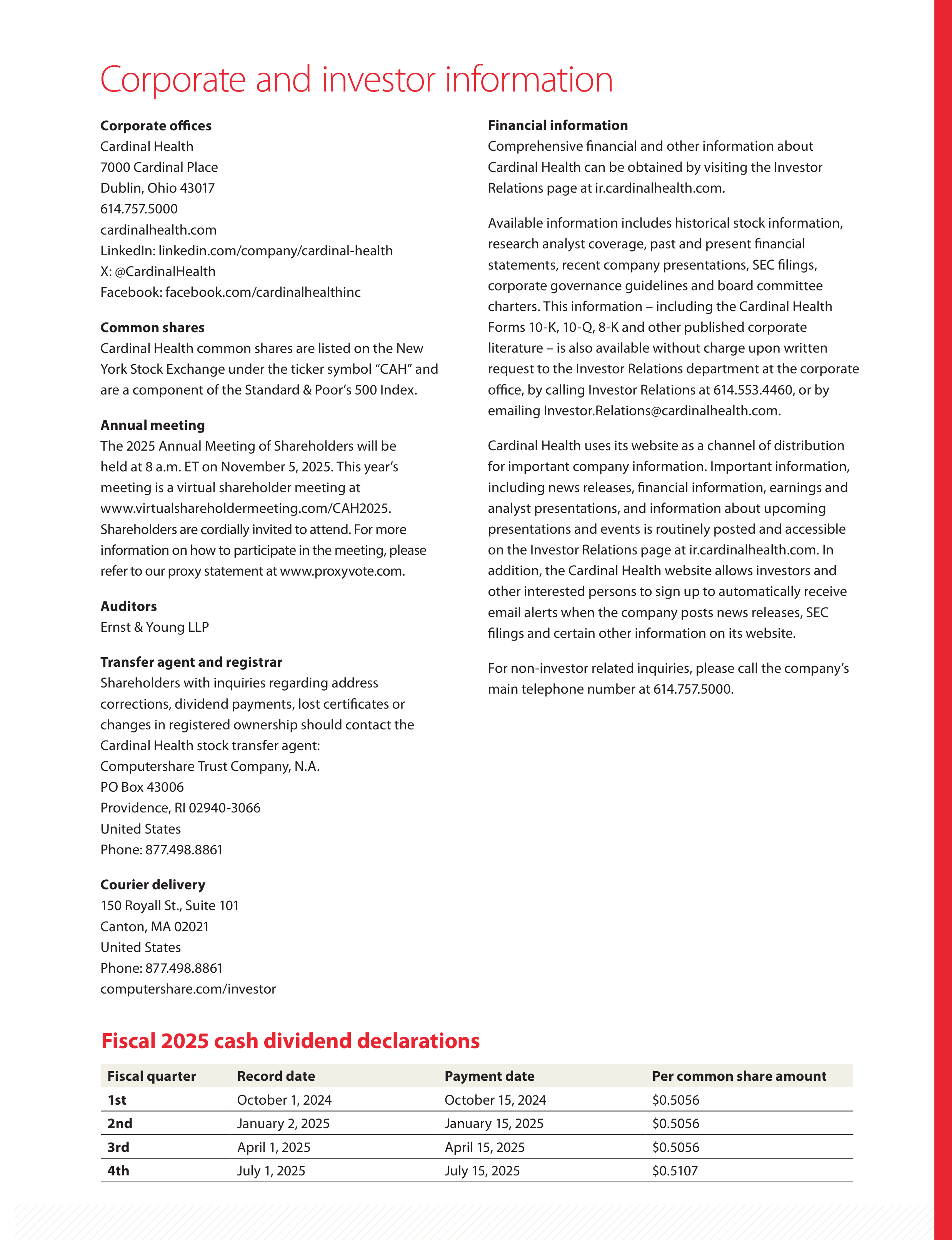 Cardinal Health Annual Report — page 103