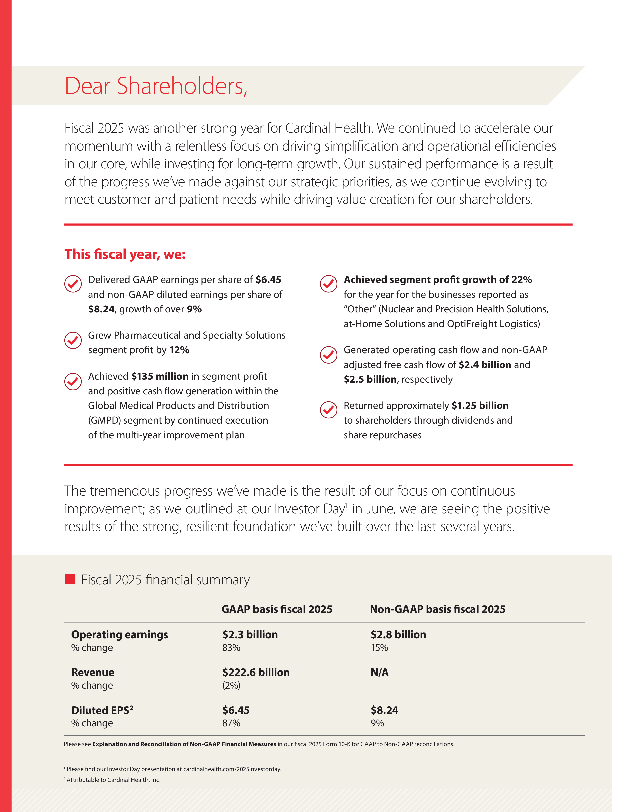 Cardinal Health Annual Report — page 2