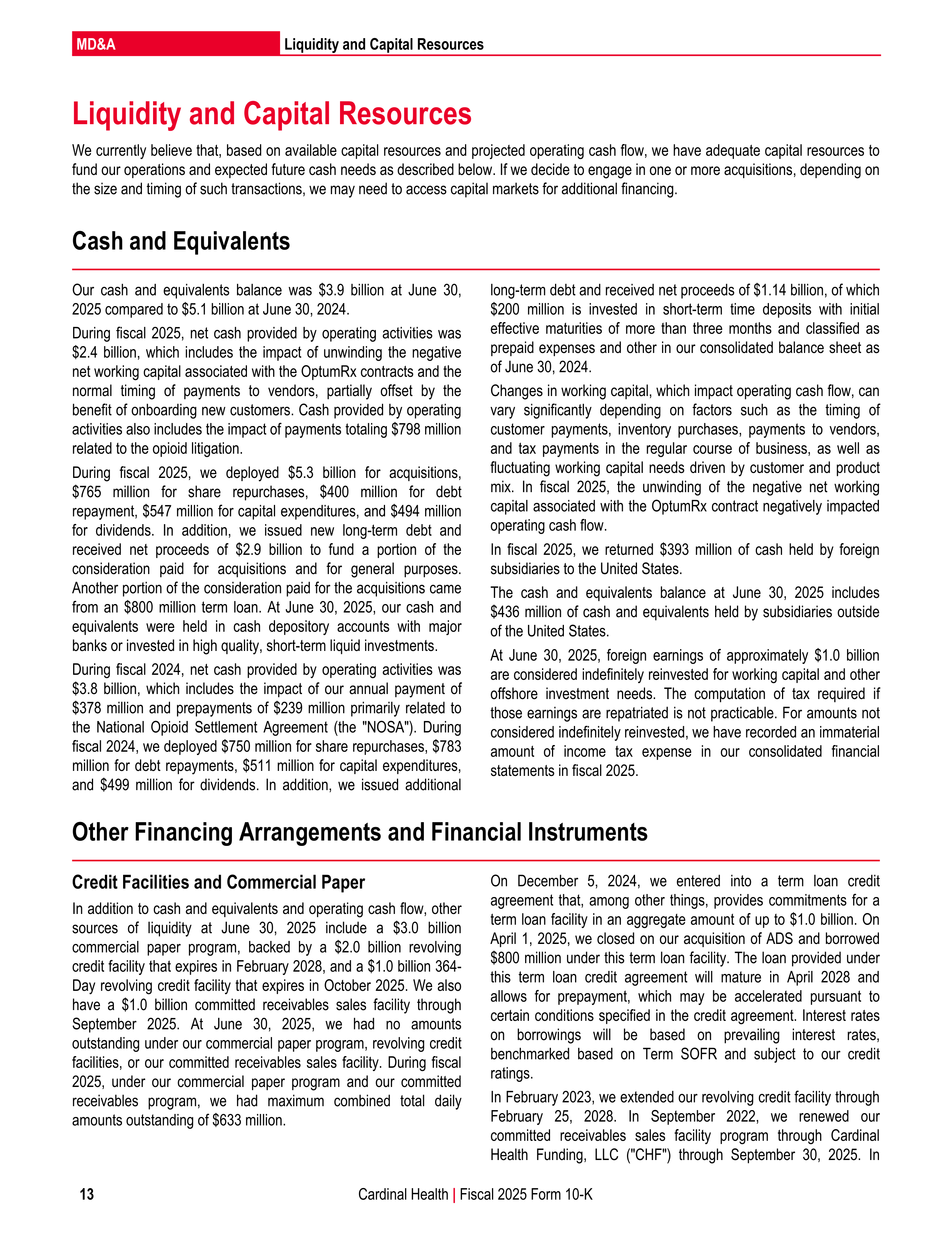Cardinal Health Annual Report — page 20