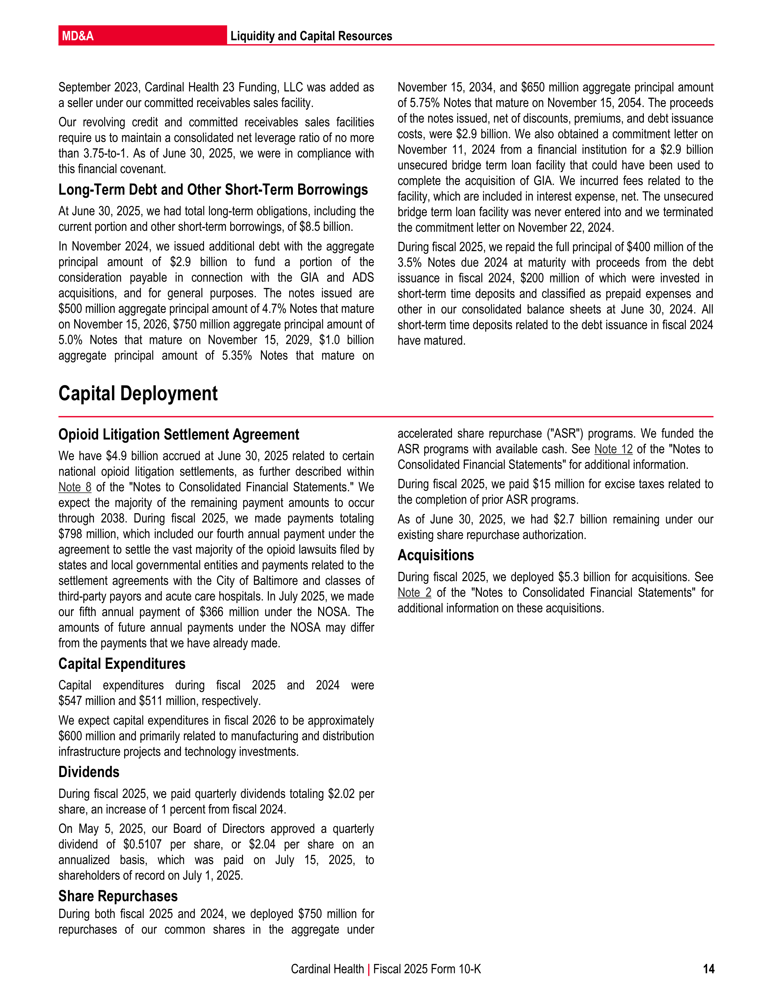Cardinal Health Annual Report — page 21