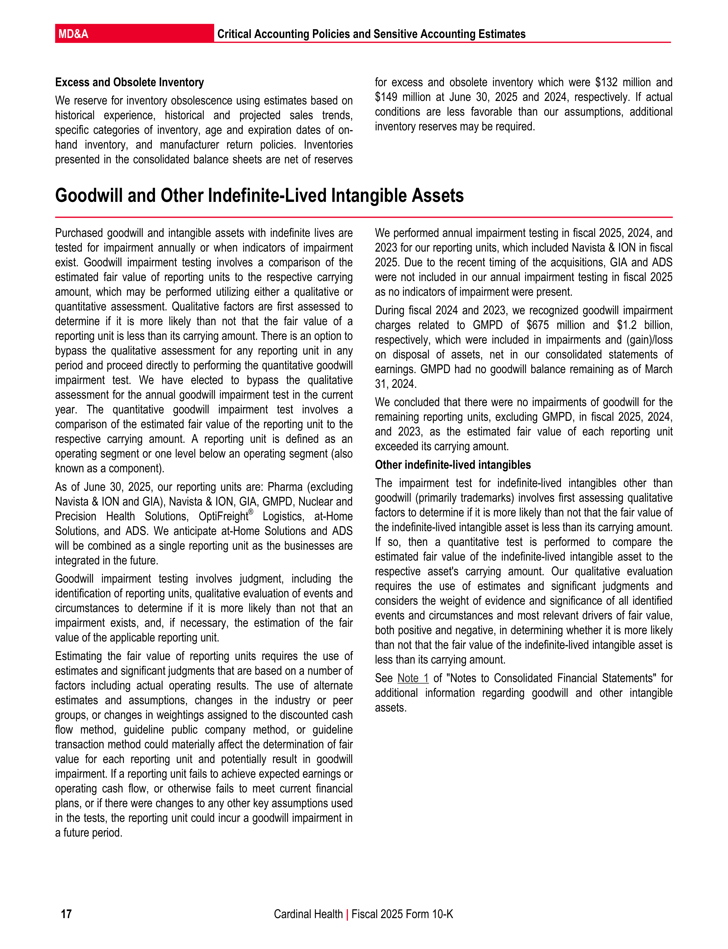Cardinal Health Annual Report — page 24