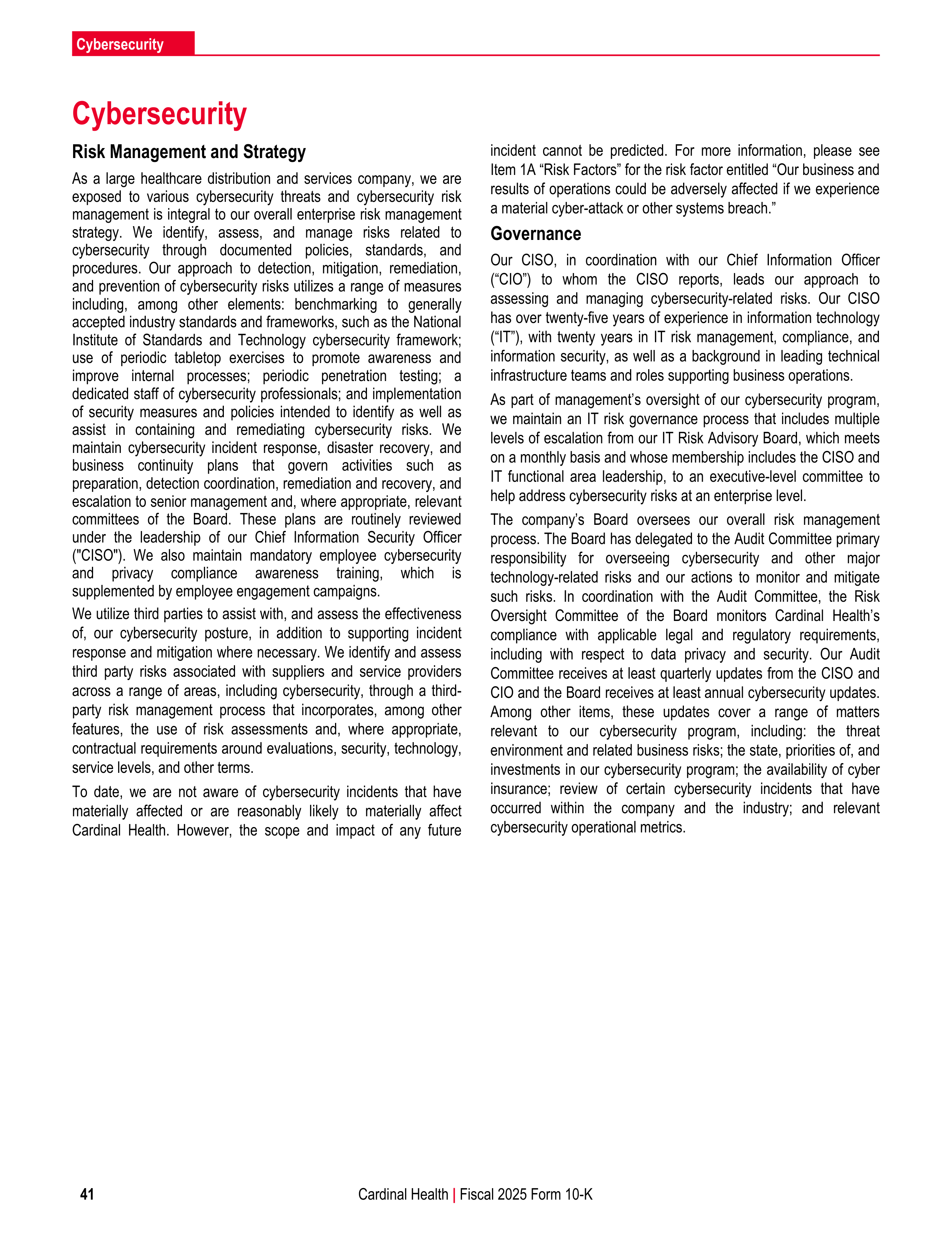 Cardinal Health Annual Report — page 48