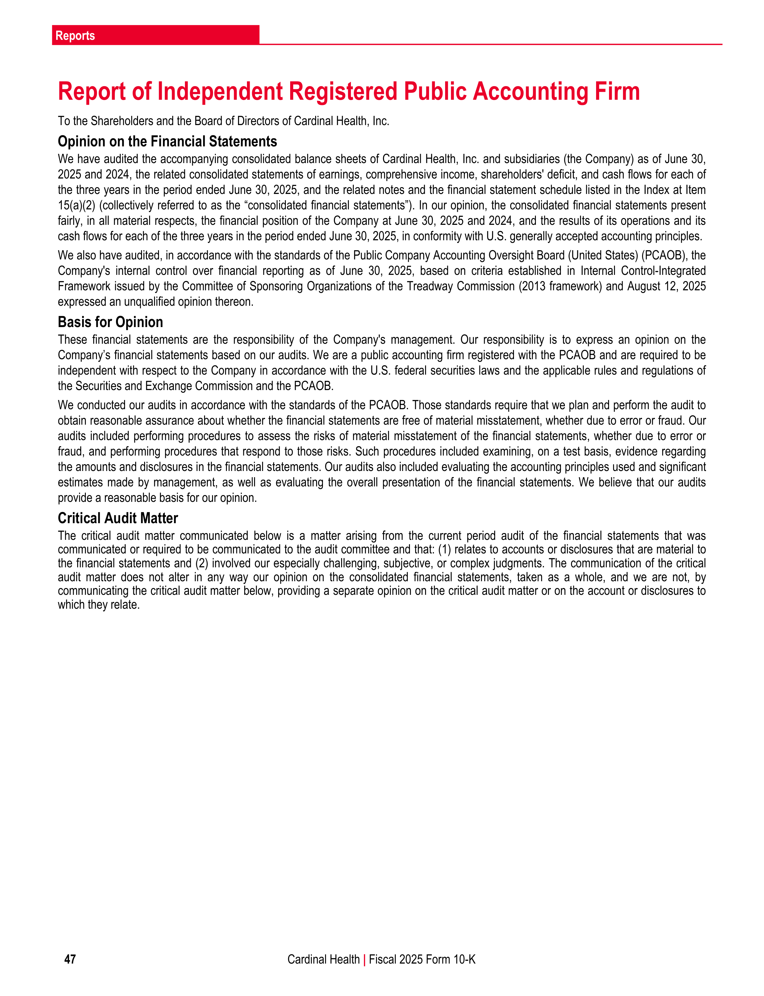 Cardinal Health Annual Report — page 54