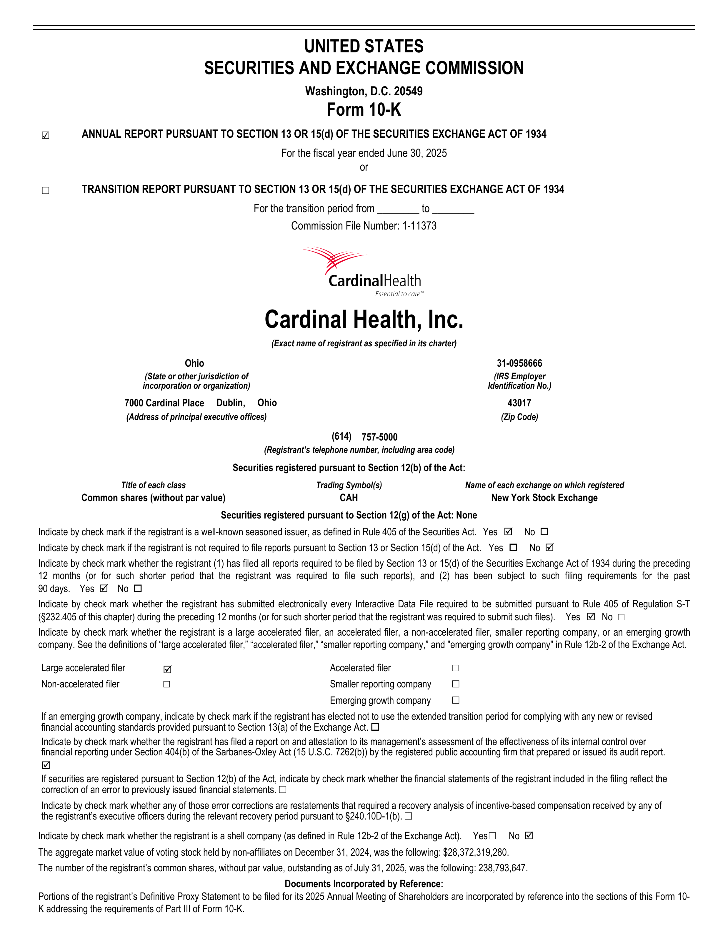 Cardinal Health Annual Report — page 7