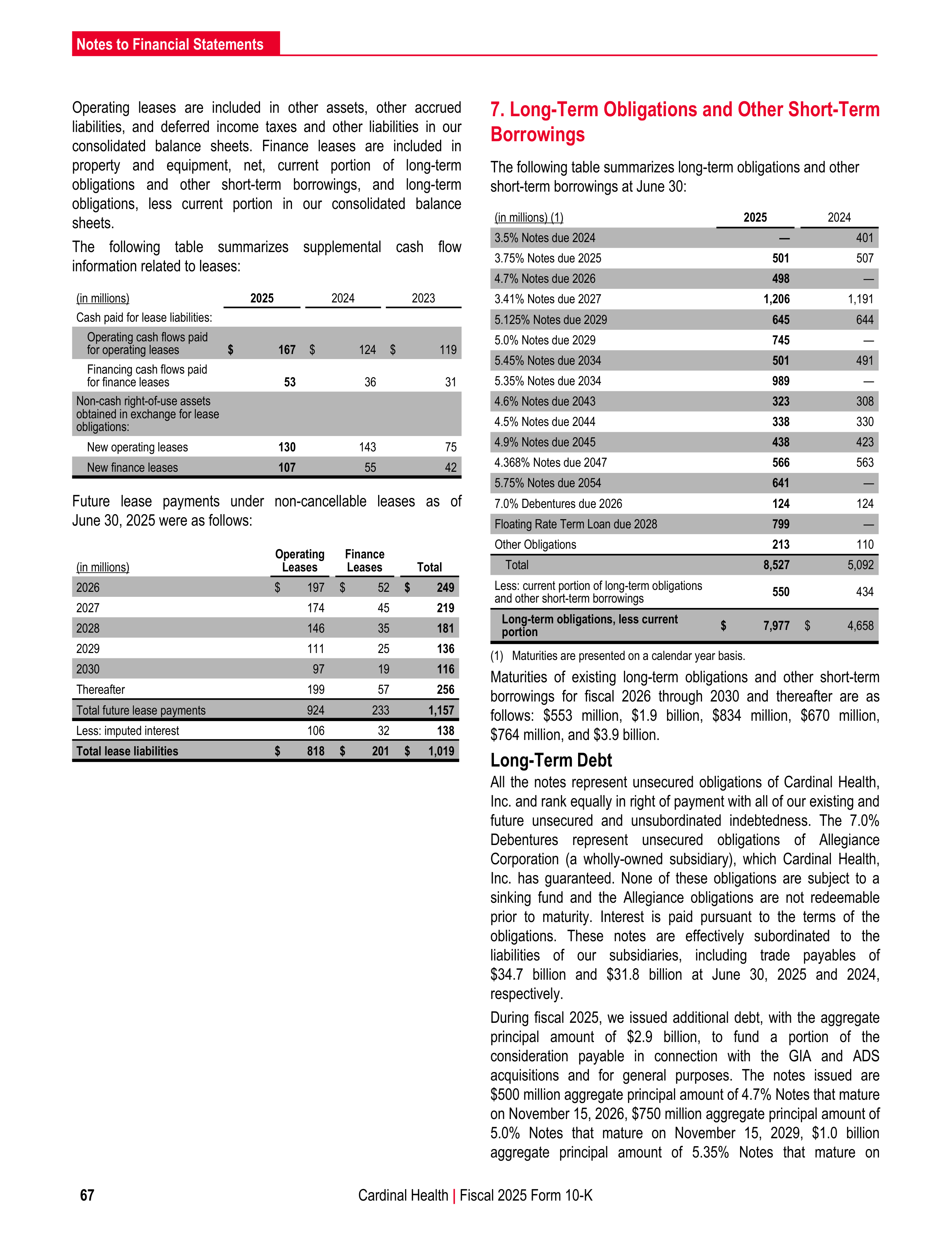 Cardinal Health Annual Report — page 74