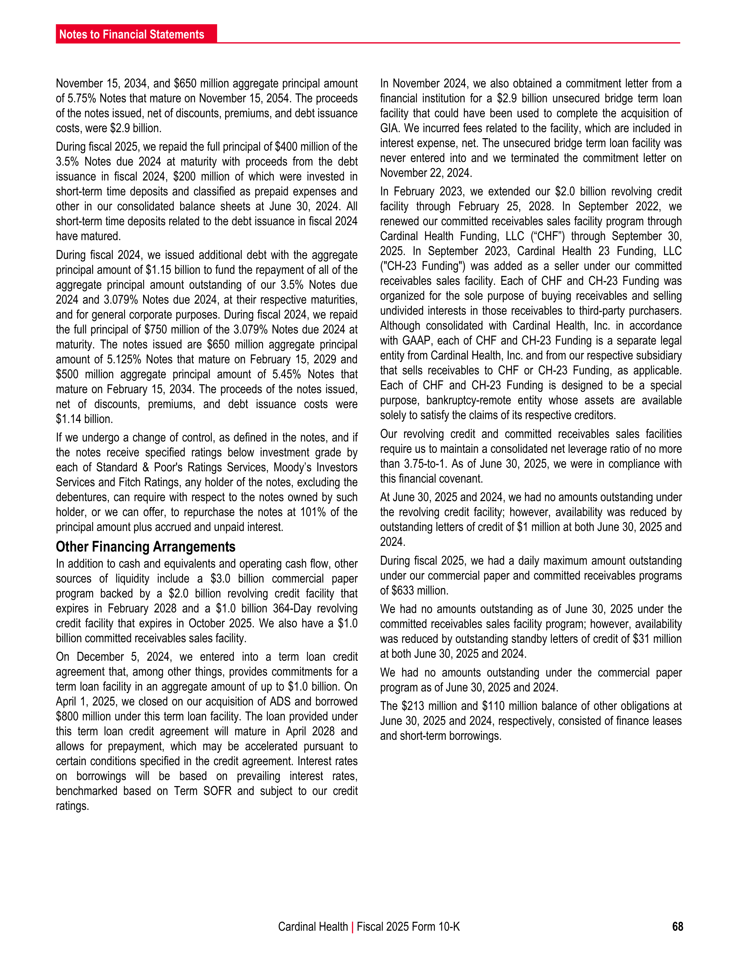 Cardinal Health Annual Report — page 75
