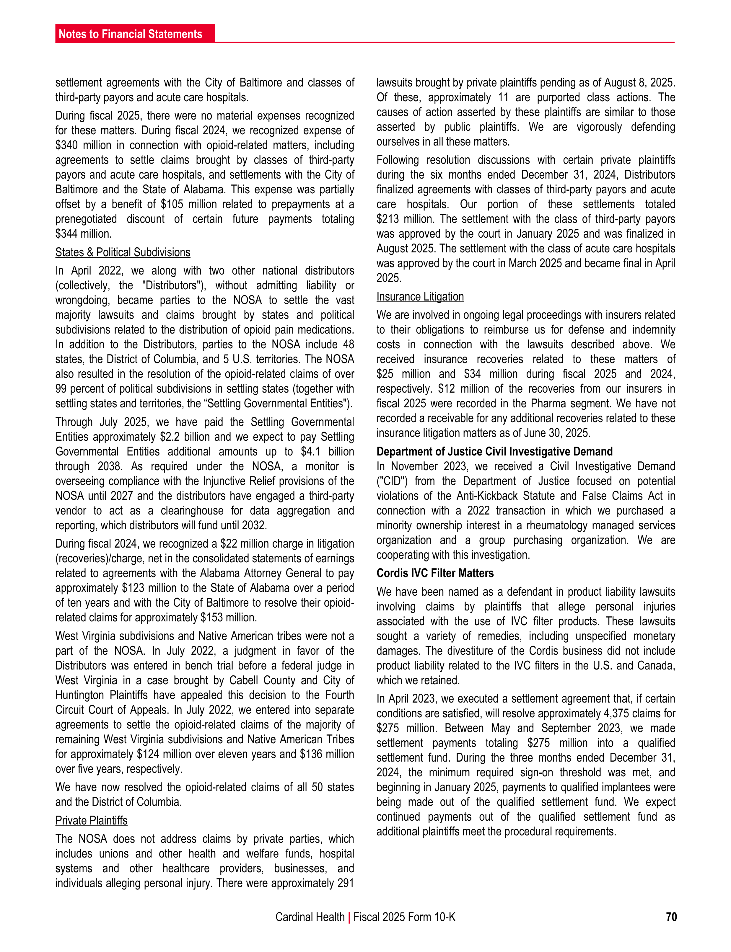 Cardinal Health Annual Report — page 77