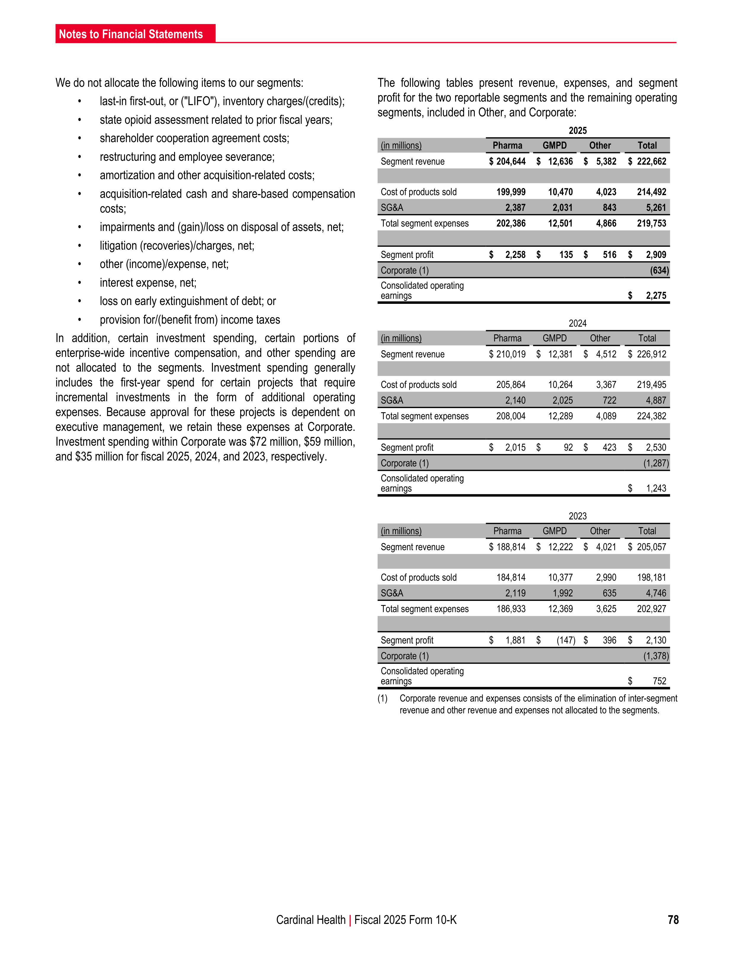 Cardinal Health Annual Report — page 85