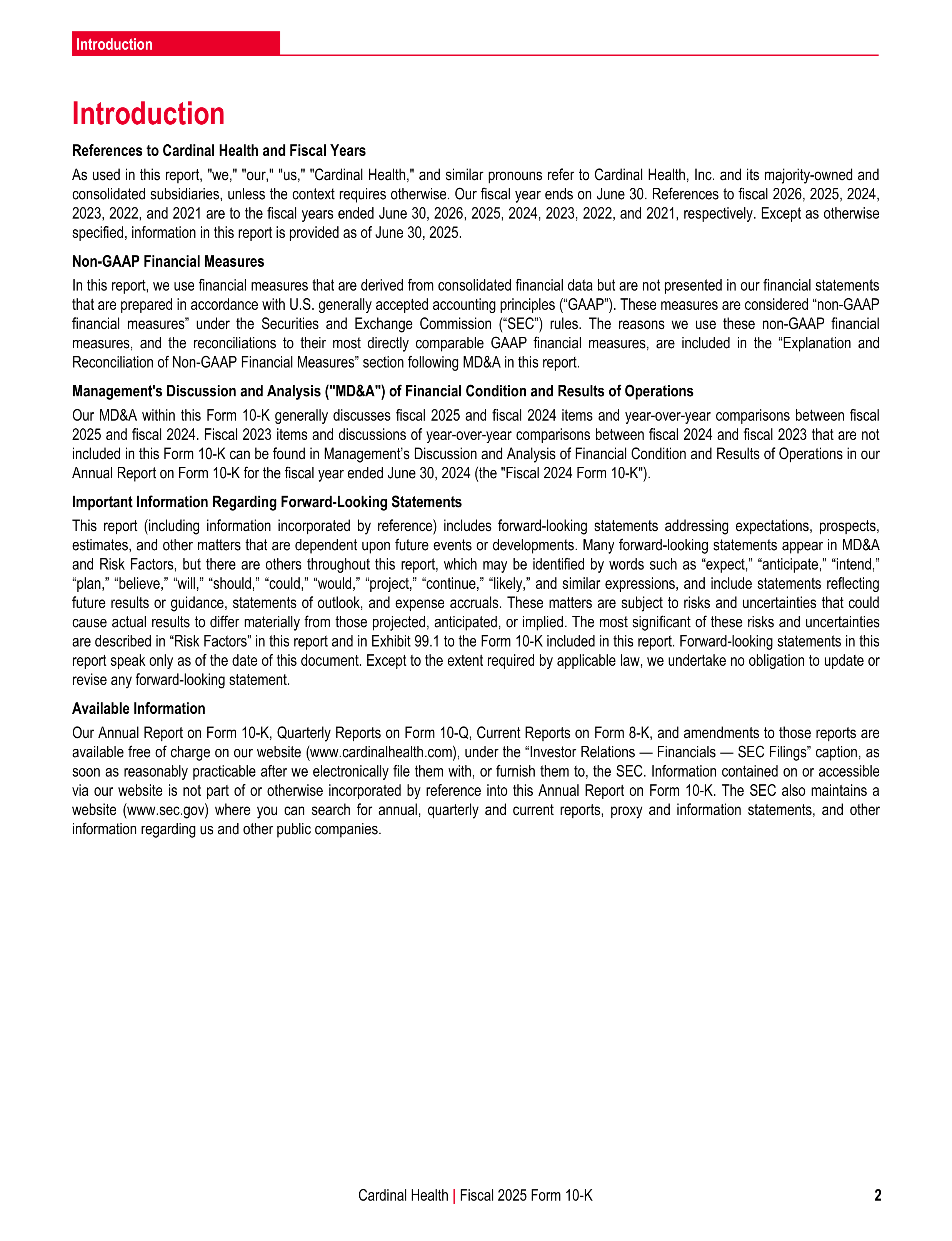 Cardinal Health Annual Report — page 9