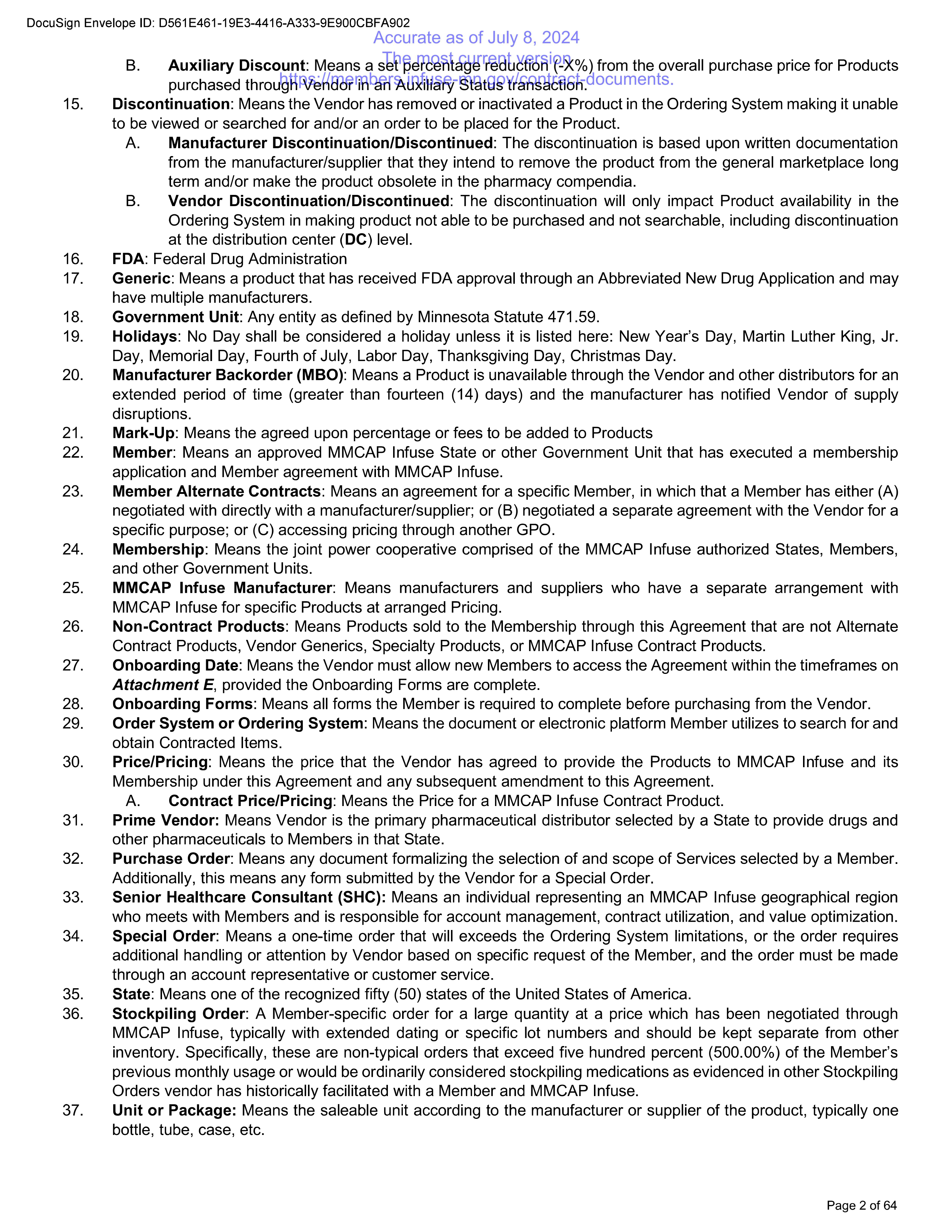 Cardinal Health Contract Change — page 13