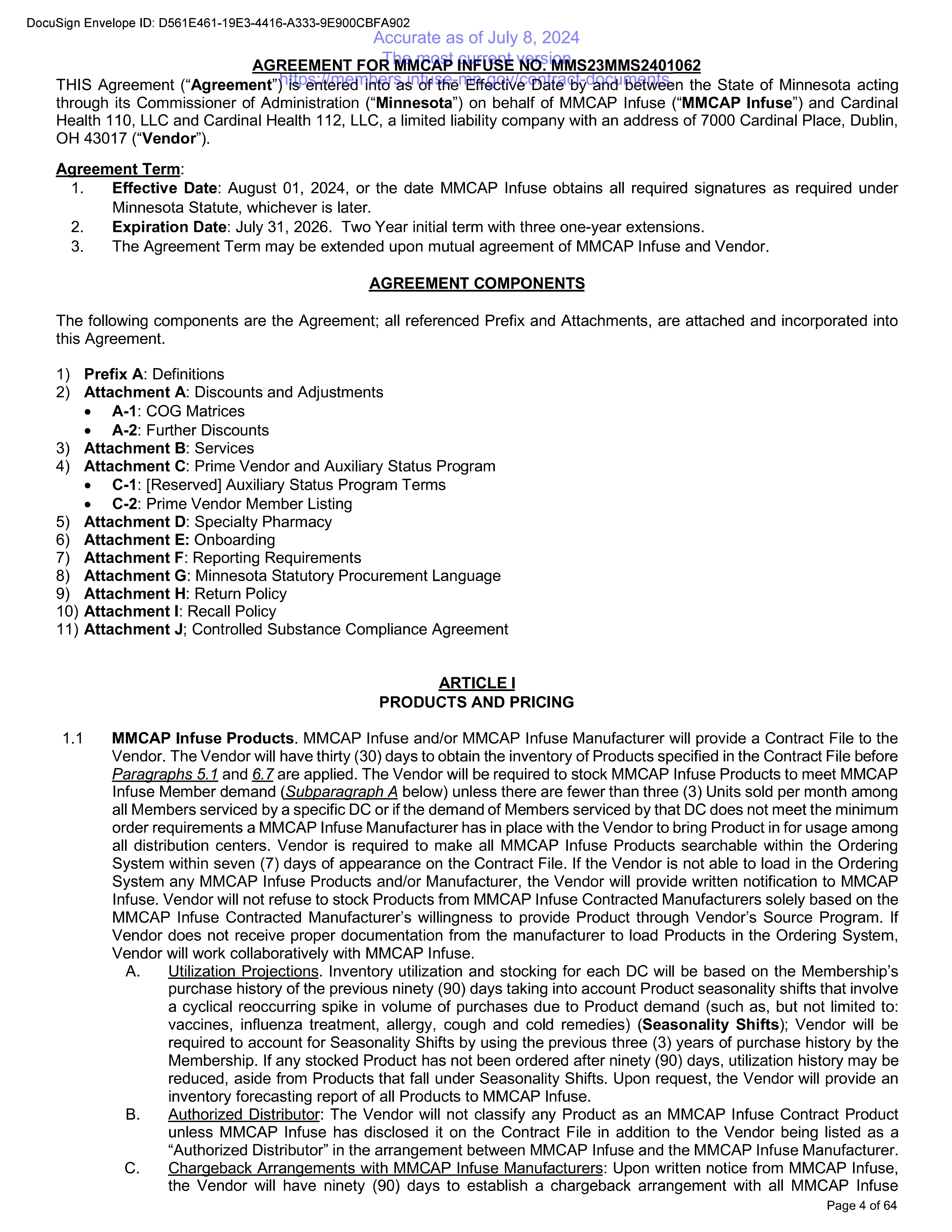 Cardinal Health Contract Change — page 15