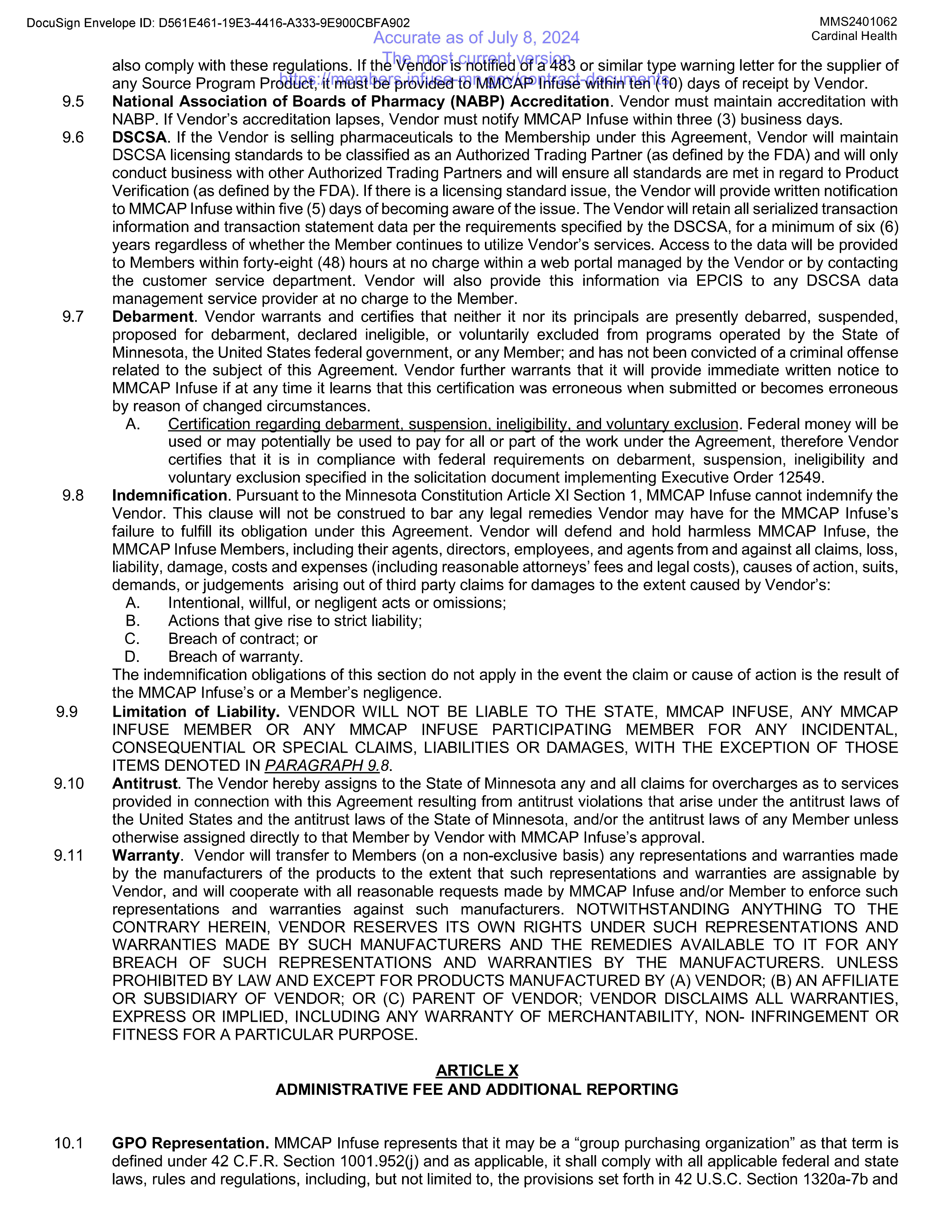 Cardinal Health Contract Change — page 38