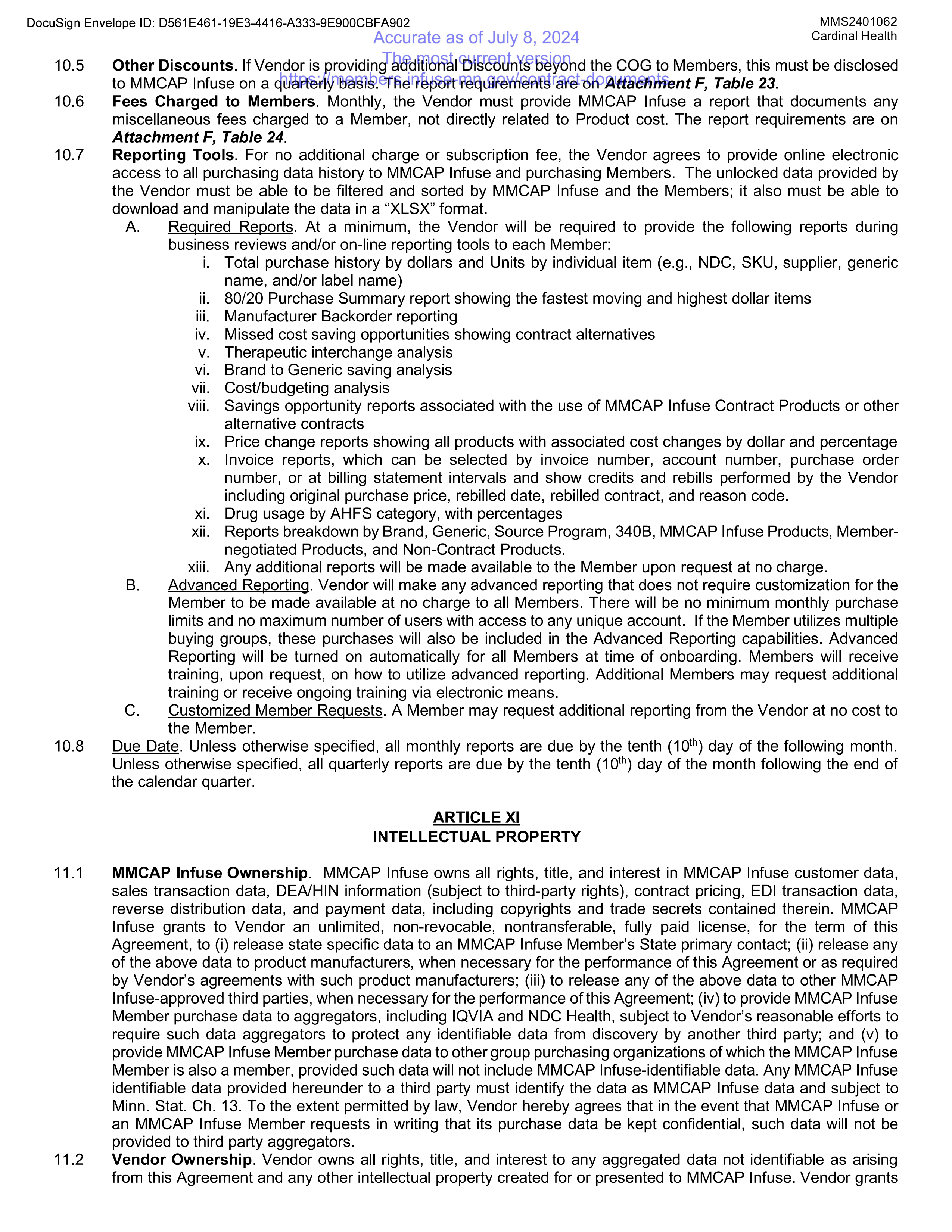 Cardinal Health Contract Change — page 40