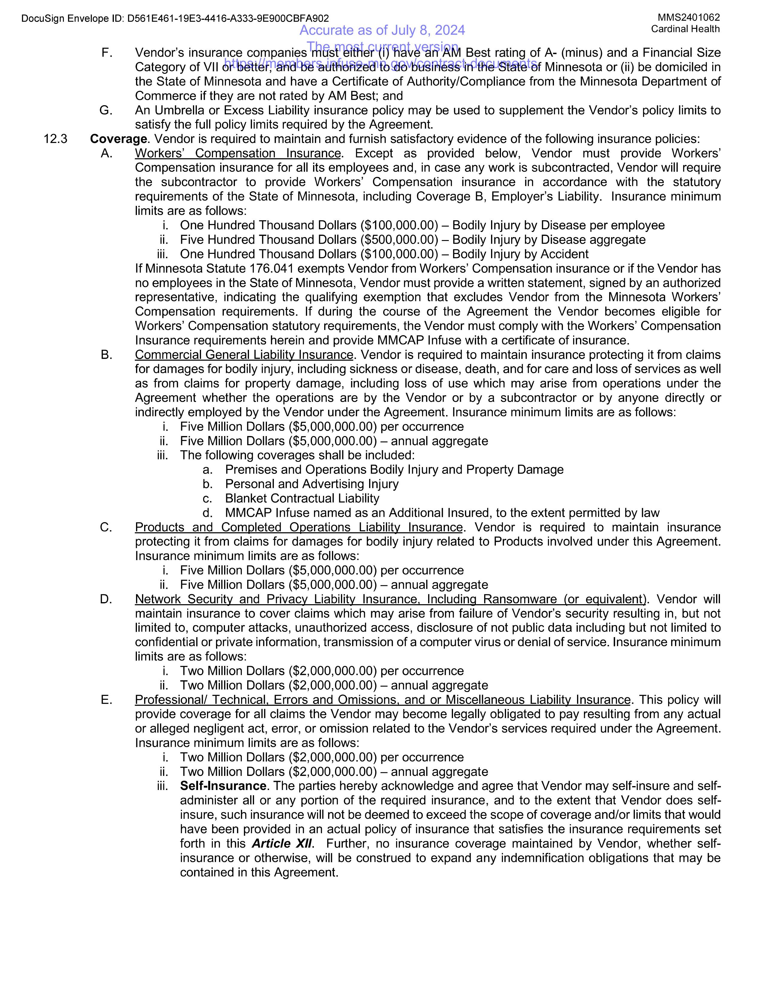 Cardinal Health Contract Change — page 42