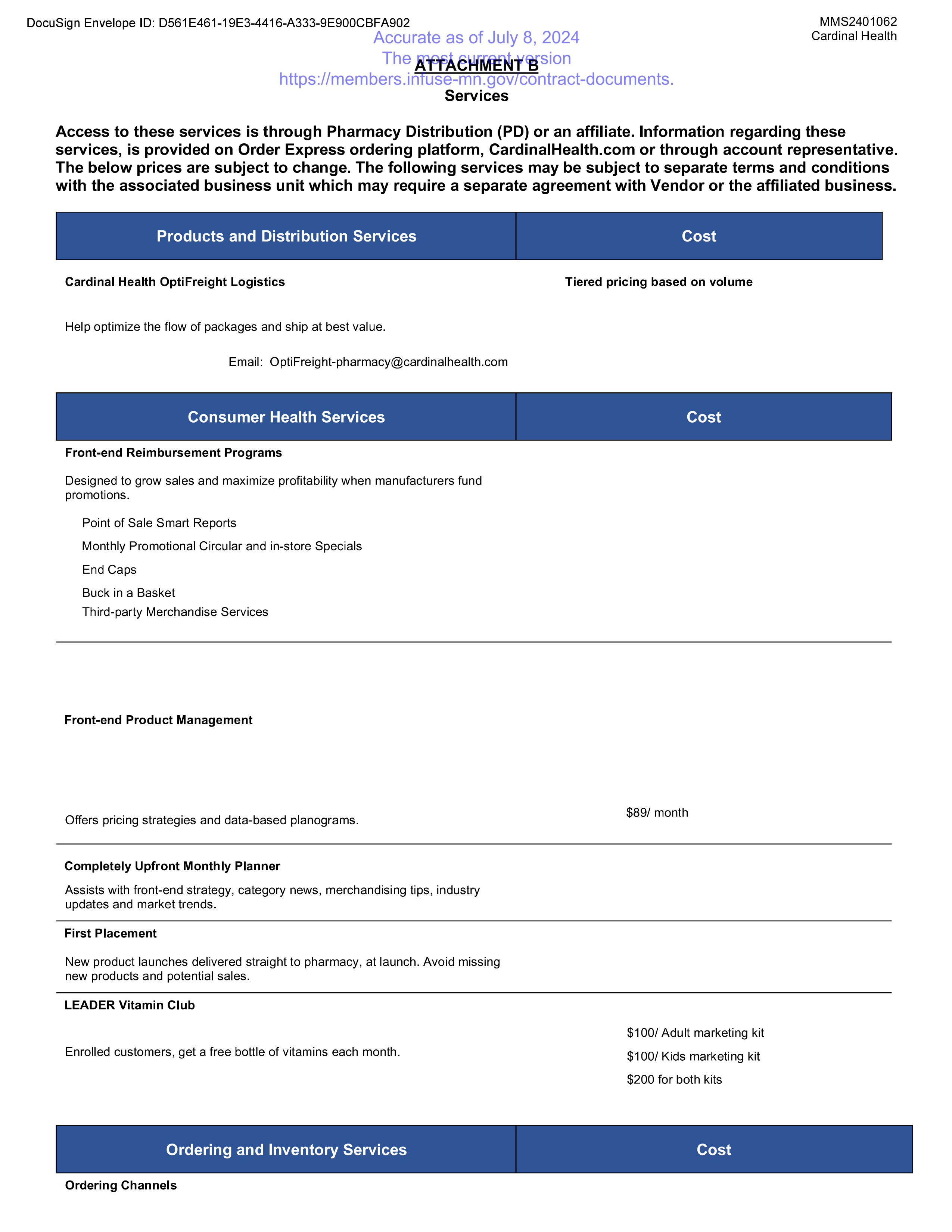 Cardinal Health Contract Change — page 50