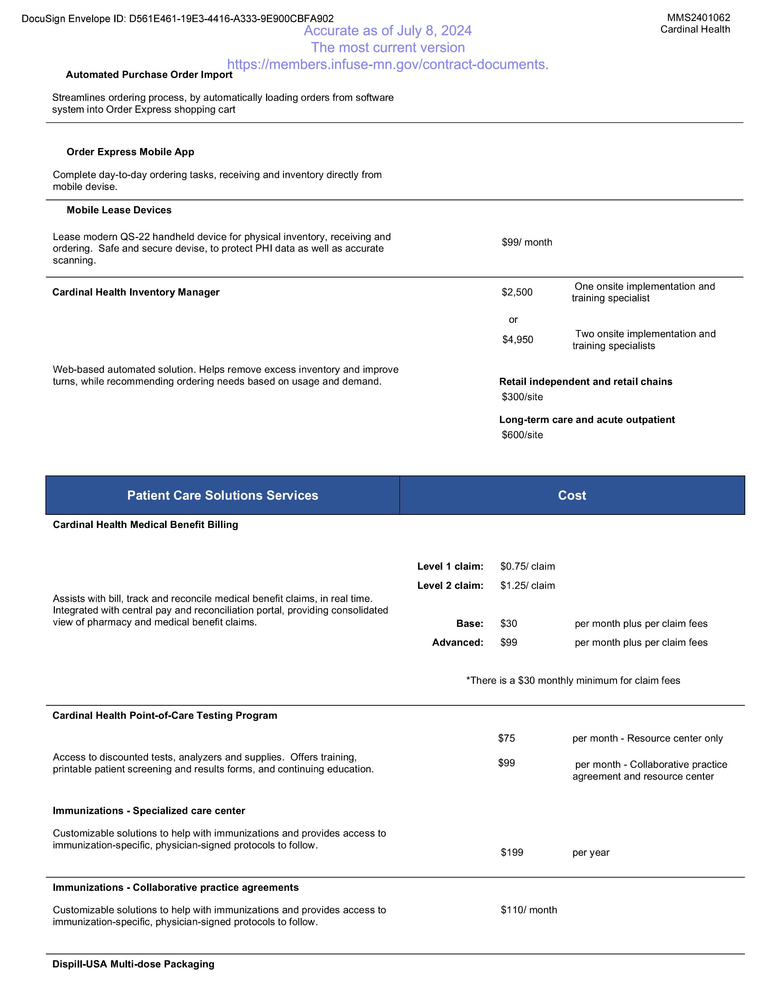 Cardinal Health Contract Change — page 51