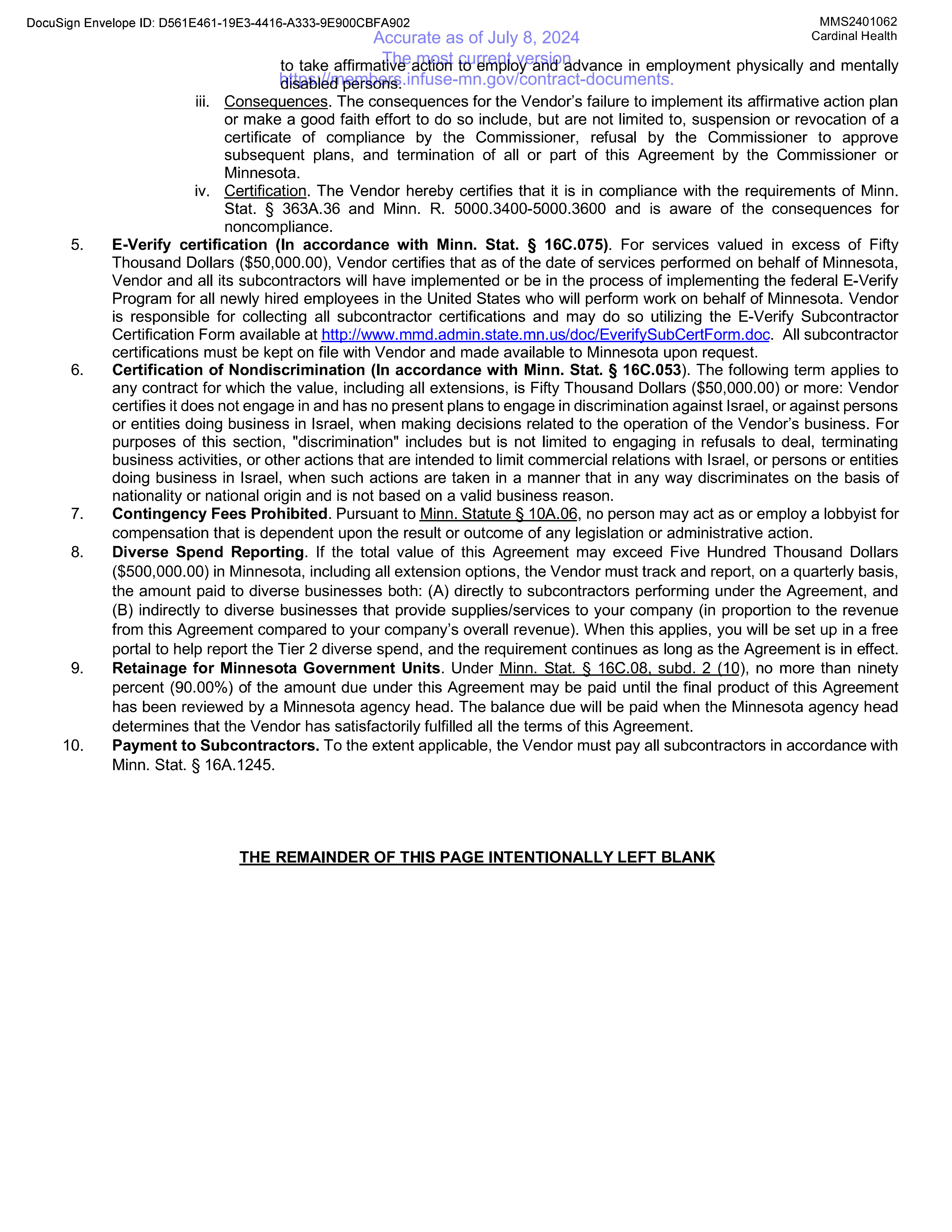 Cardinal Health Contract Change — page 69