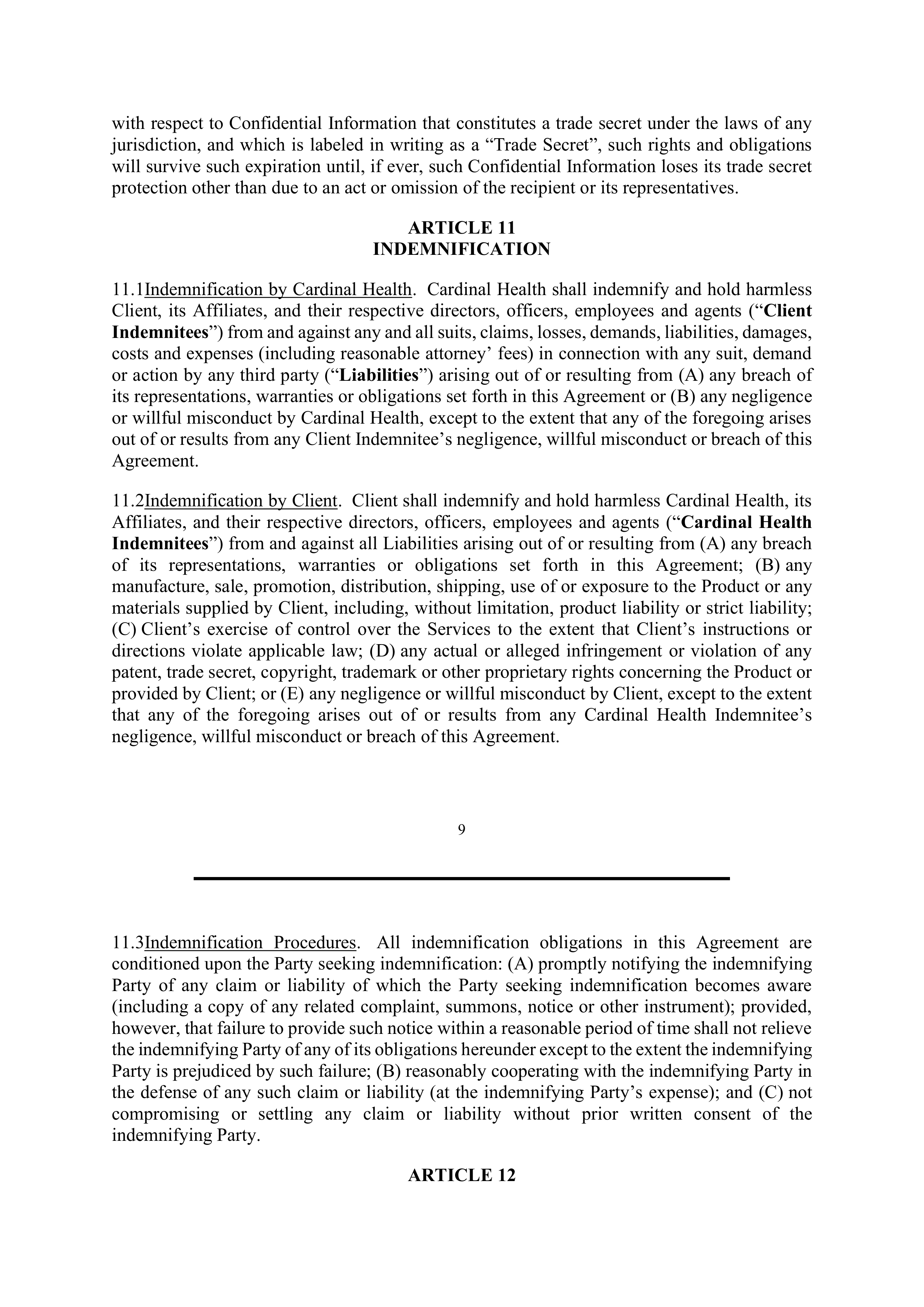 Cardinal Health Exclusive Distribution Agreement — page 10