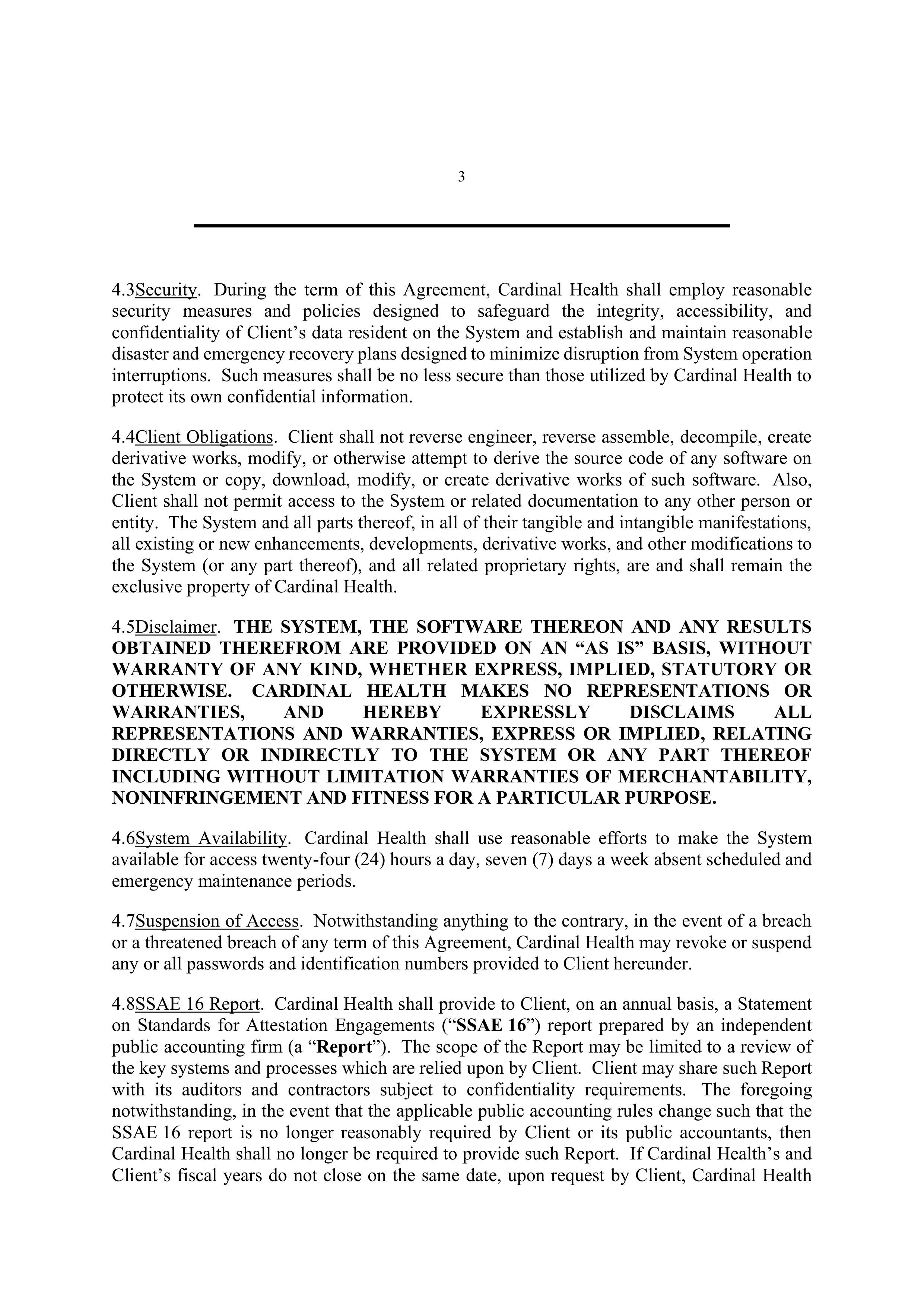 Cardinal Health Exclusive Distribution Agreement — page 4