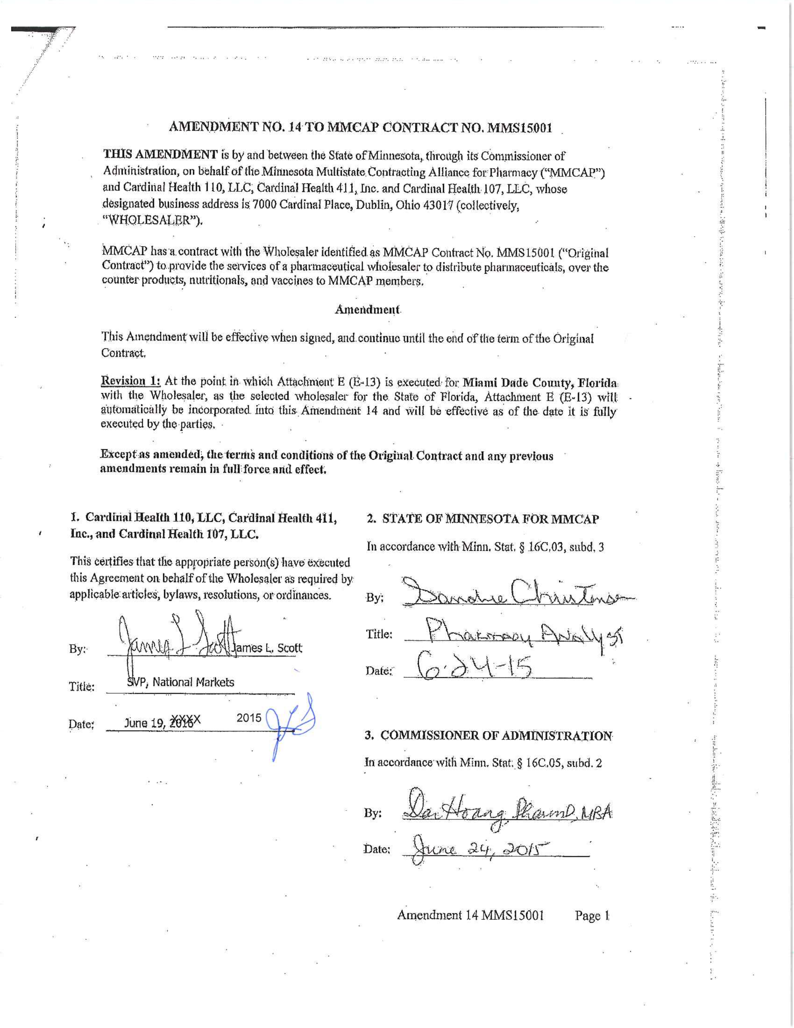 Cardinal Health Pharmaceutical Wholesaler Services Contract — page 101