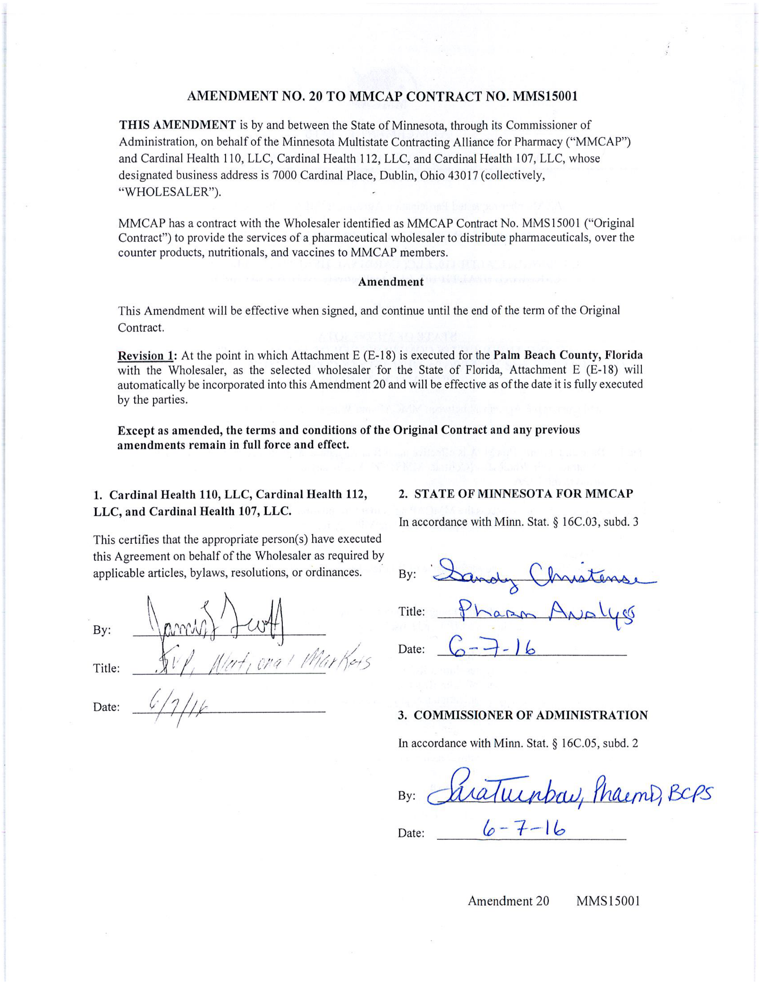 Cardinal Health Pharmaceutical Wholesaler Services Contract — page 115