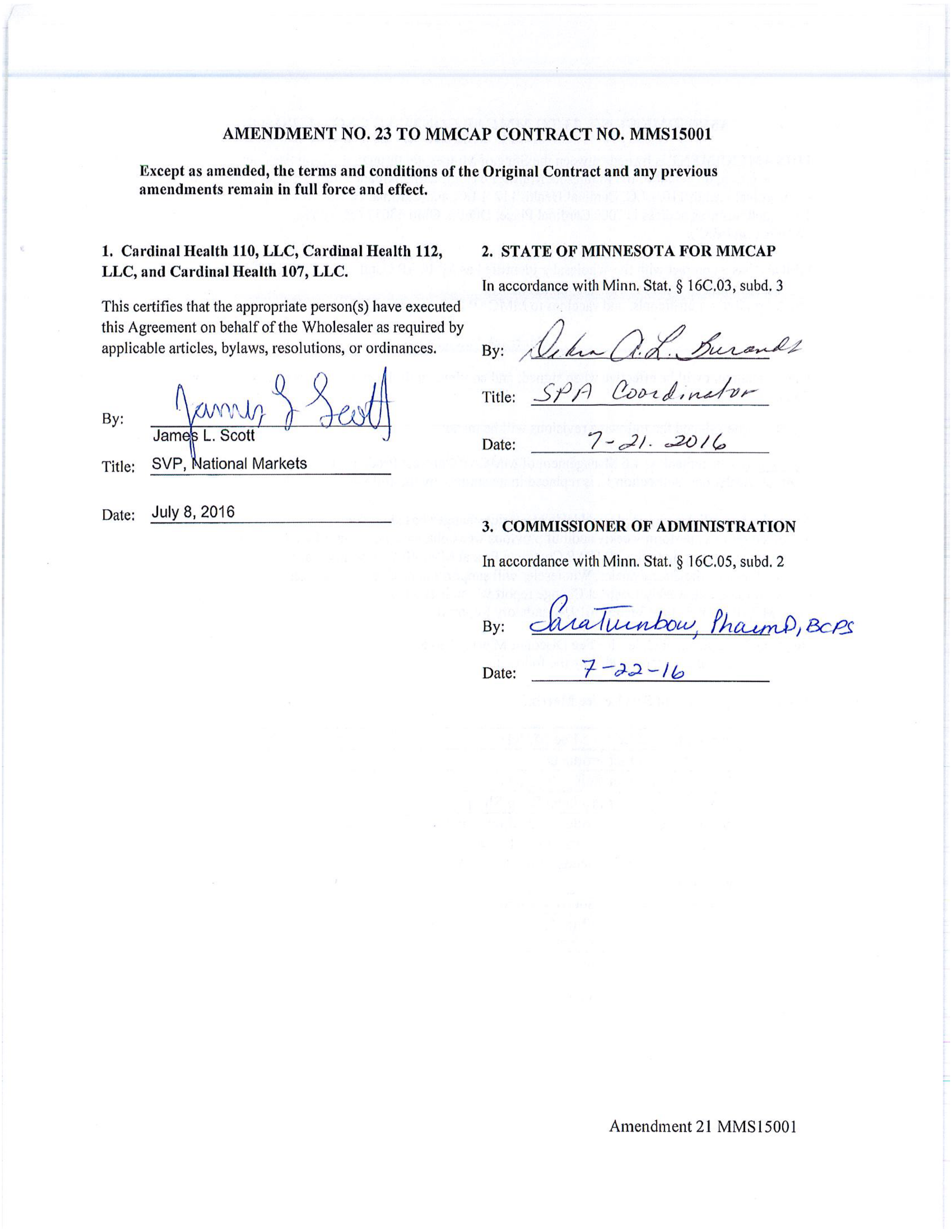 Cardinal Health Pharmaceutical Wholesaler Services Contract — page 119