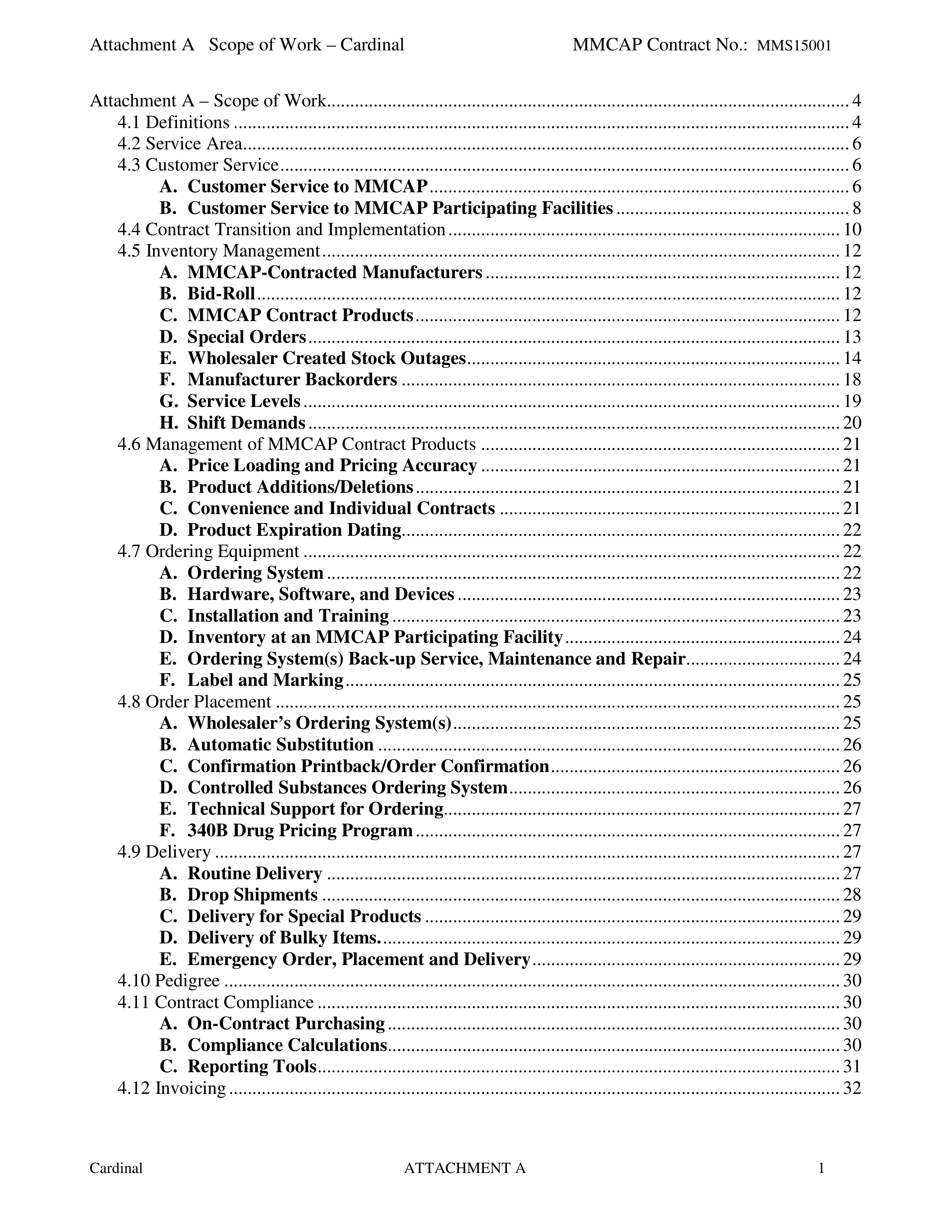 Cardinal Health Pharmaceutical Wholesaler Services Contract — page 15