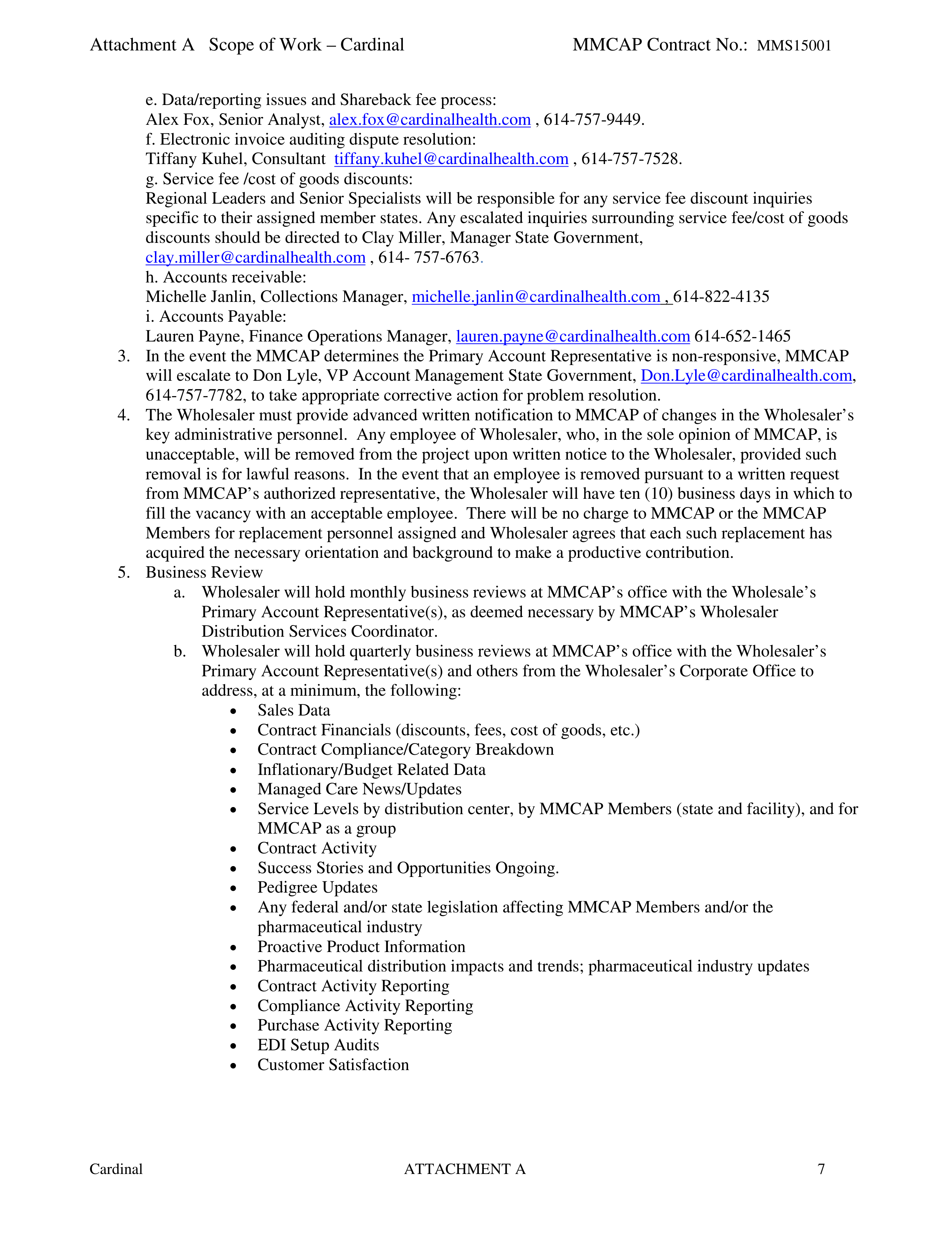 Cardinal Health Pharmaceutical Wholesaler Services Contract — page 21