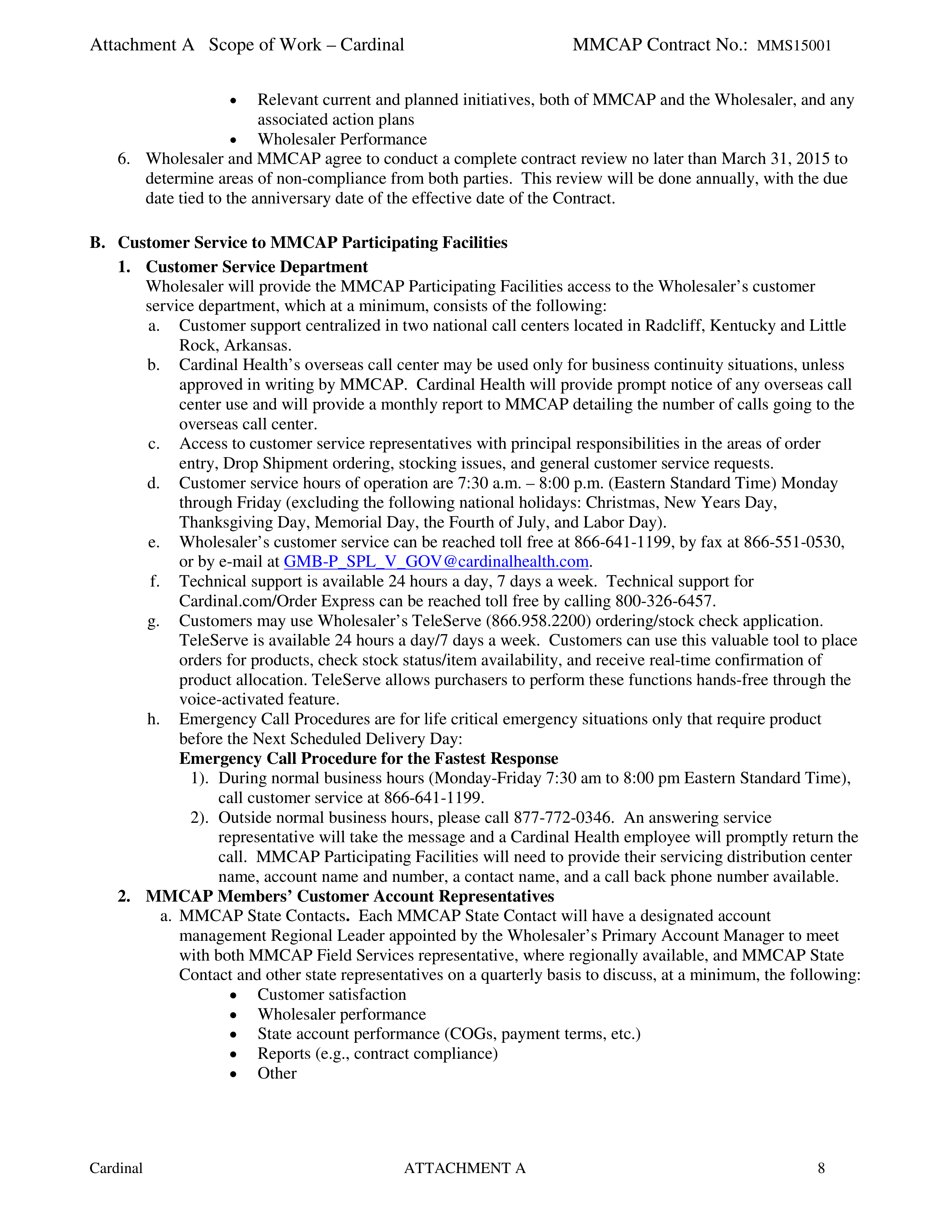 Cardinal Health Pharmaceutical Wholesaler Services Contract — page 22