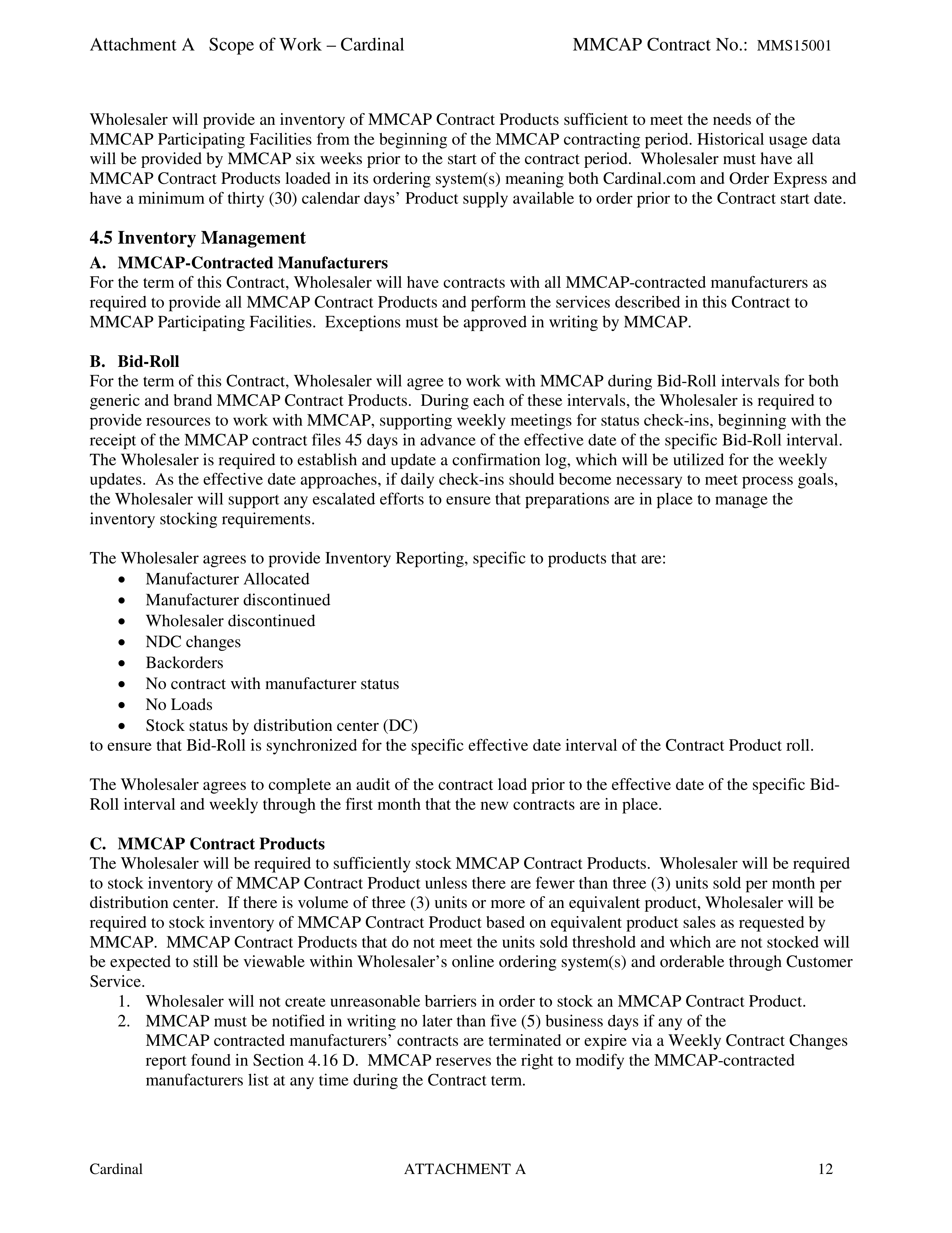 Cardinal Health Pharmaceutical Wholesaler Services Contract — page 26
