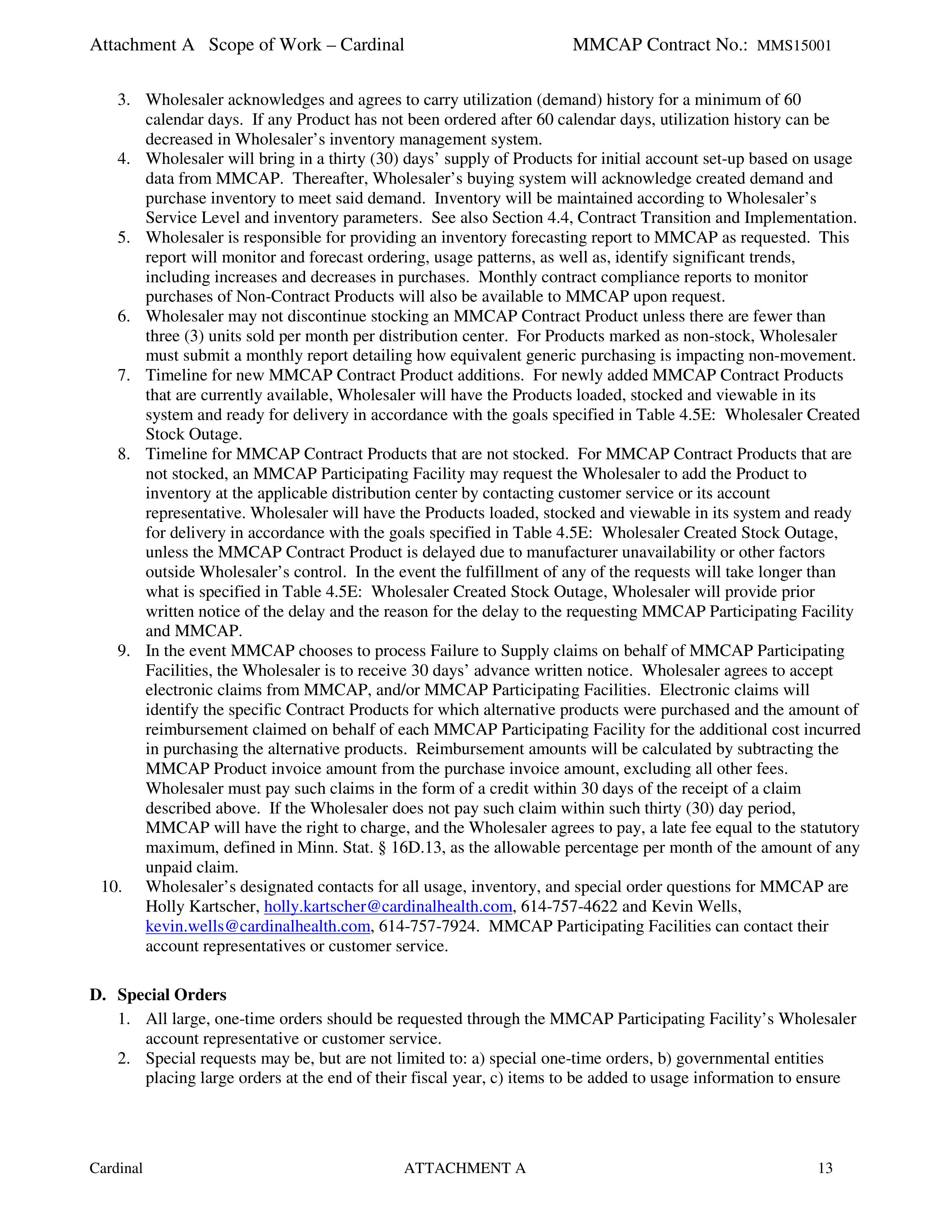 Cardinal Health Pharmaceutical Wholesaler Services Contract — page 27