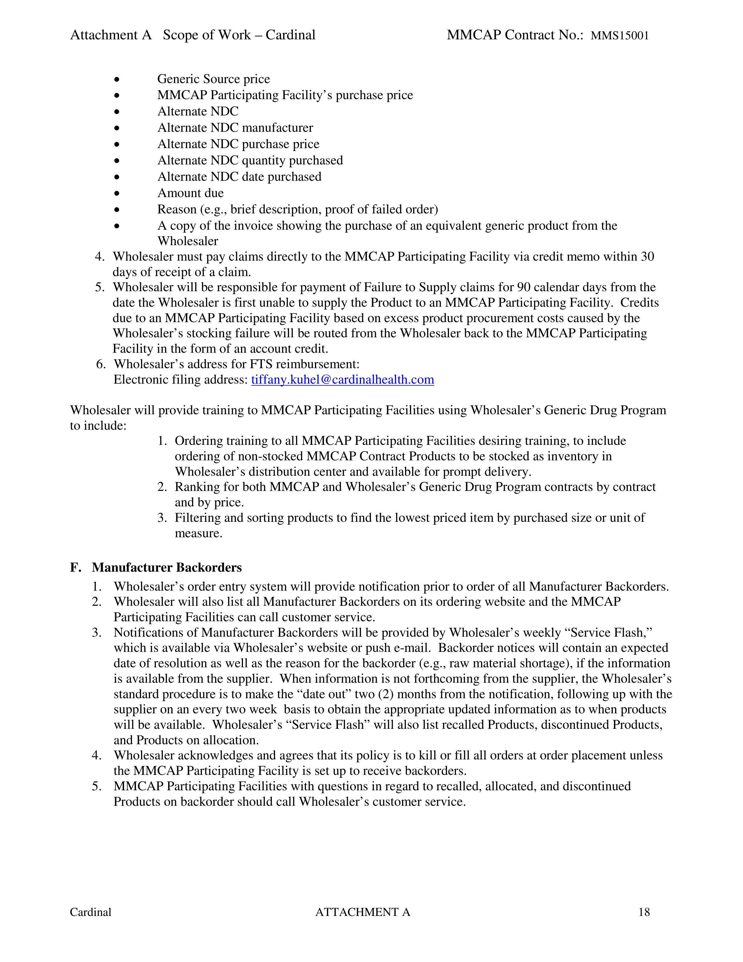Cardinal Health Pharmaceutical Wholesaler Services Contract — page 32