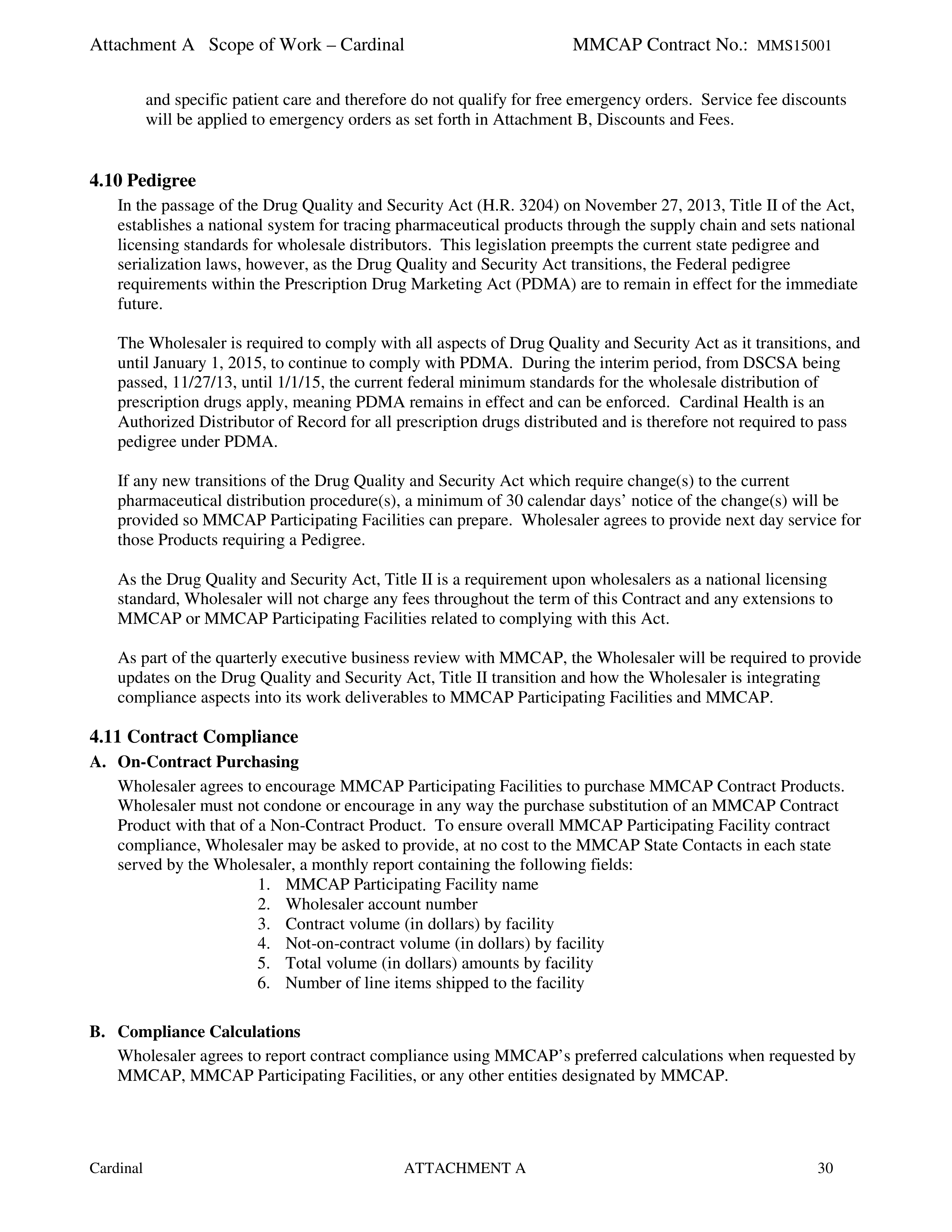 Cardinal Health Pharmaceutical Wholesaler Services Contract — page 44