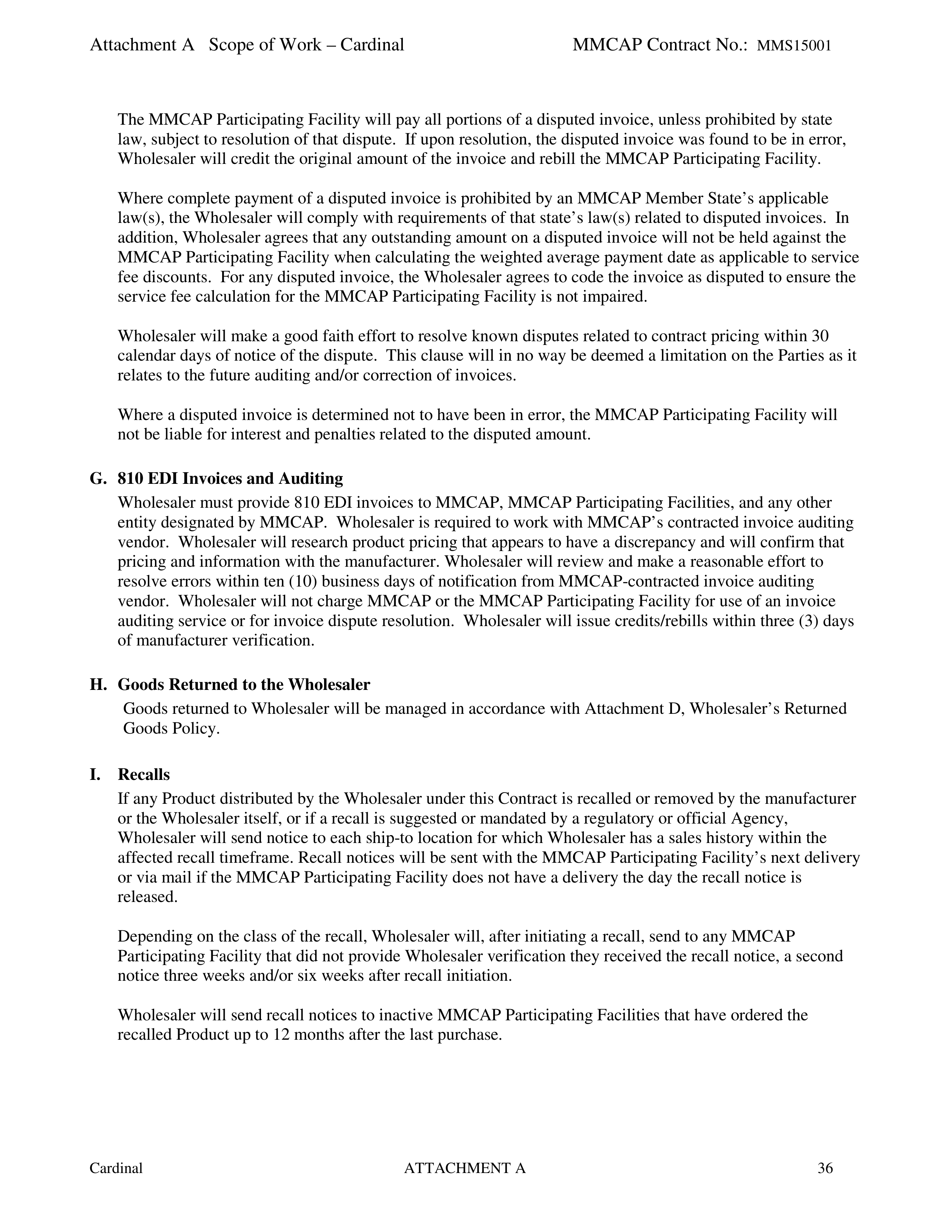 Cardinal Health Pharmaceutical Wholesaler Services Contract — page 50